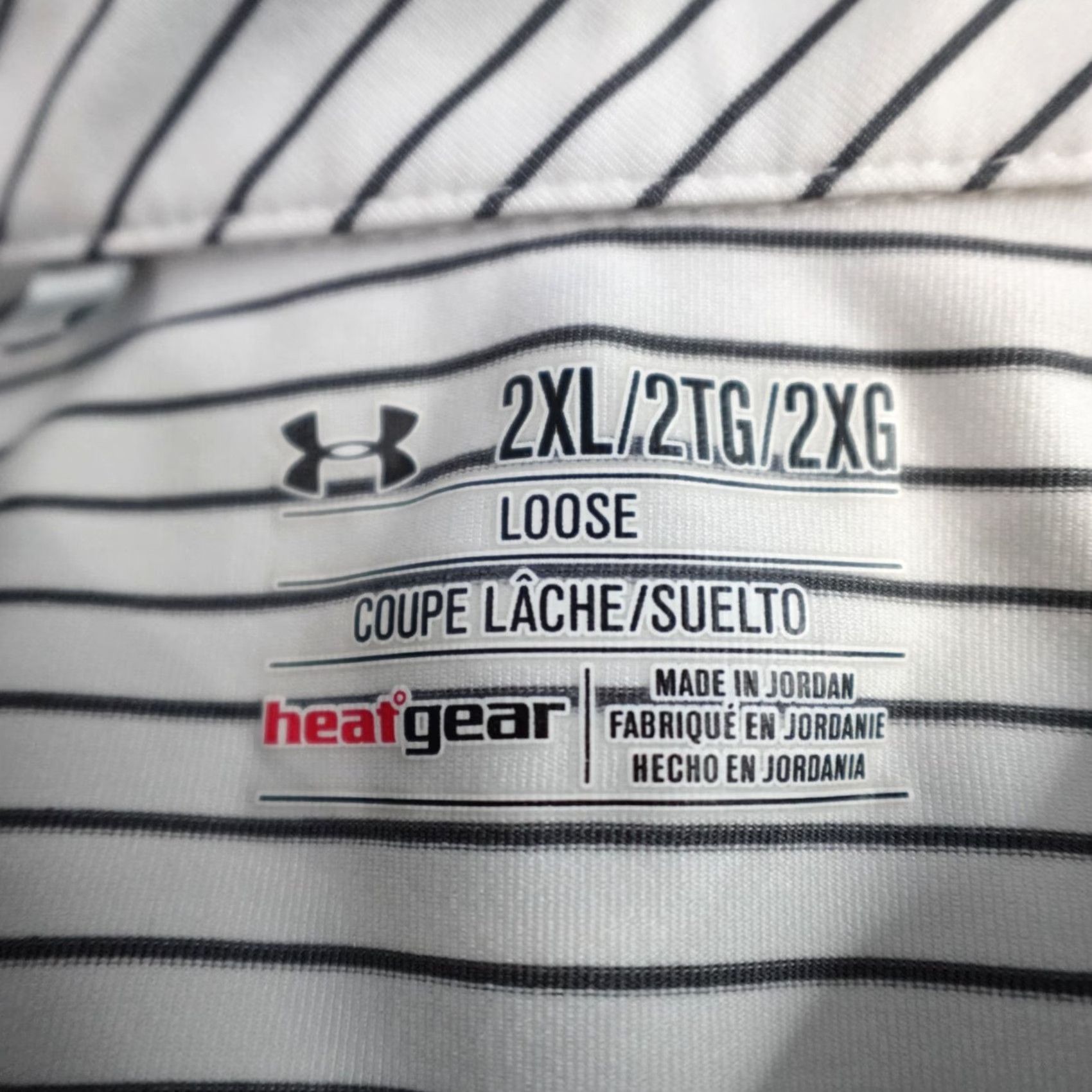 Under Armour Under Armour Polo 2XL White Striped Embroidered Top Golf Shirt Mens Regular Short Sleeve Collar Polo Under Armour Golf Size US XXL / EU 58 / 5 - 4 Thumbnail