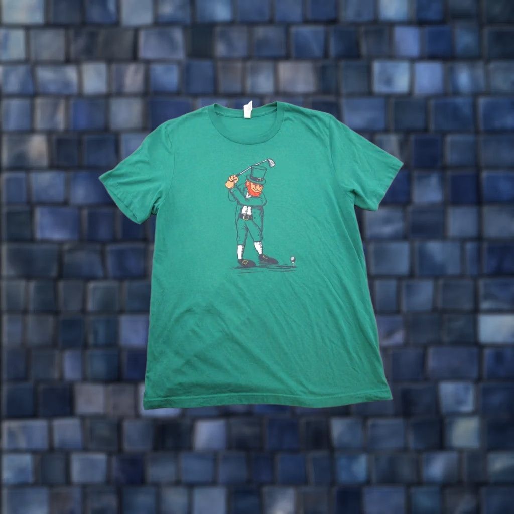 Vintage Barstool Sports Irish St Patrick Golfer Double Sided T-Shirt L Green Men Short Sleeve Crew Neck Bella + Canvas Vintage: No Size US L / EU 52-54 / 3 - 1 Thumbnail