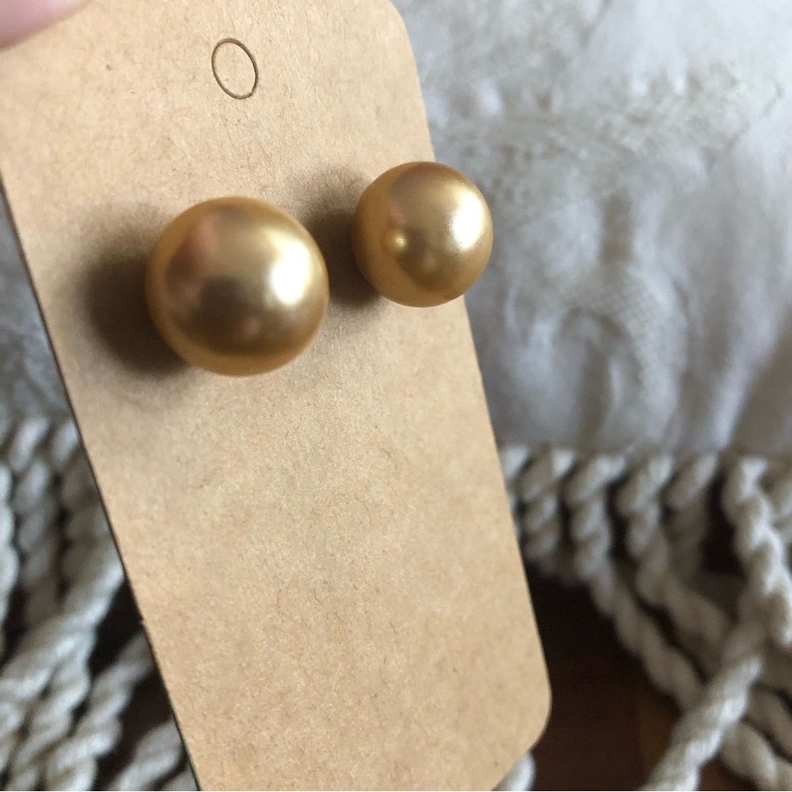 Vintage Vintage golden faux pearls pierced earrings Size ONE SIZE - 3 Thumbnail