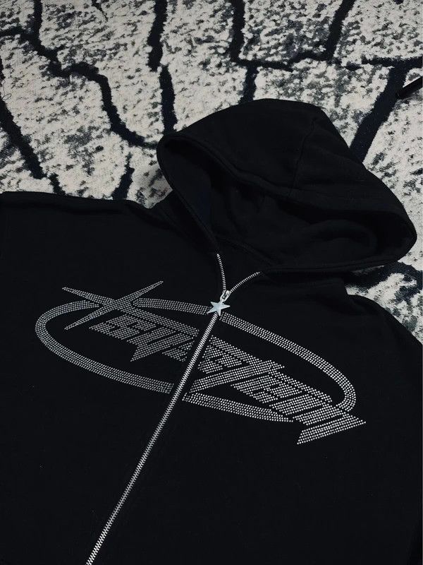 Other Hoodie zip swag y2k crystals japan style avant garde black M Size US M / EU 48-50 / 2 - 3 Thumbnail
