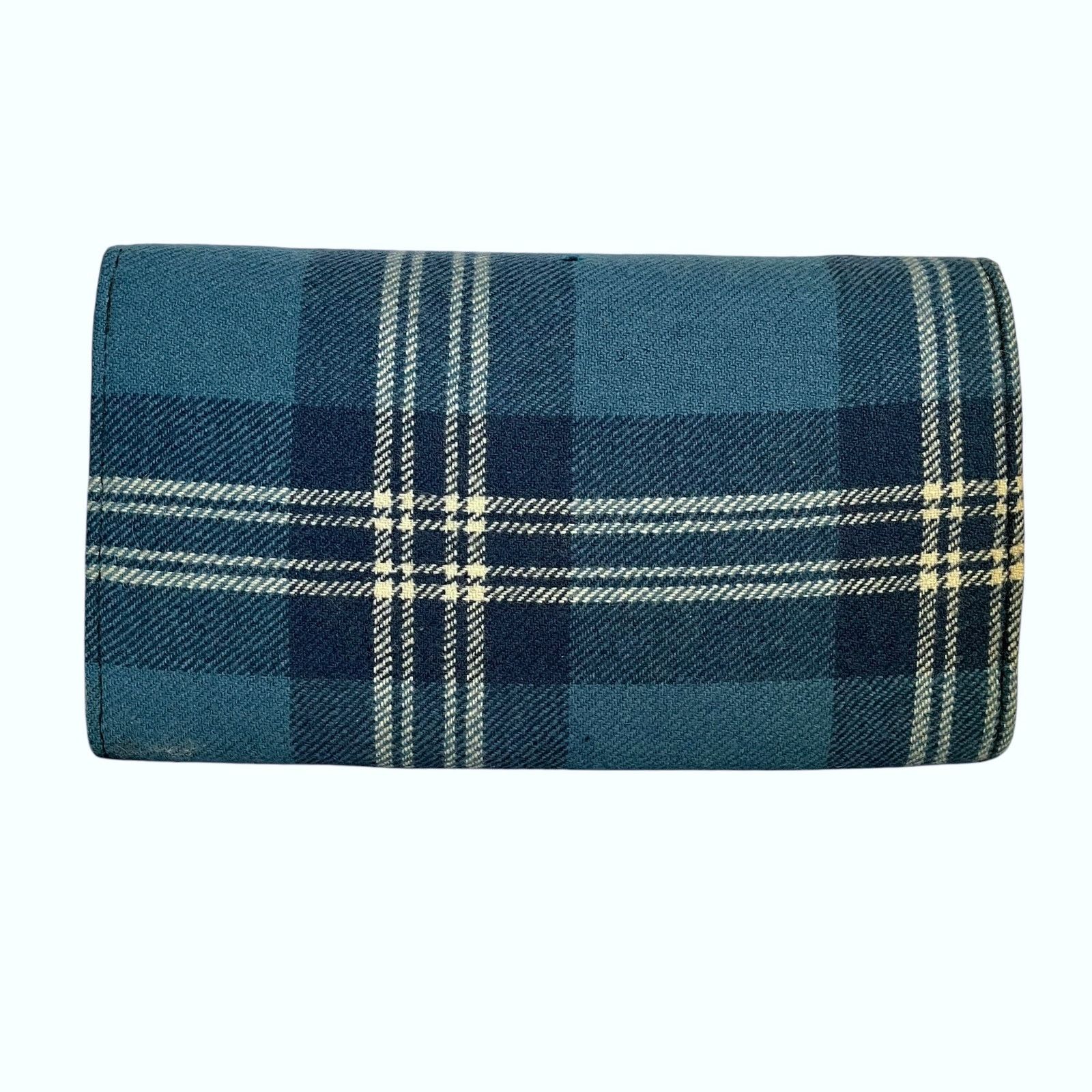 Vintage Vintage Brown's of Bermuda Blue Wool Tartan Handbag & Wallet Size ONE SIZE - 11 Thumbnail