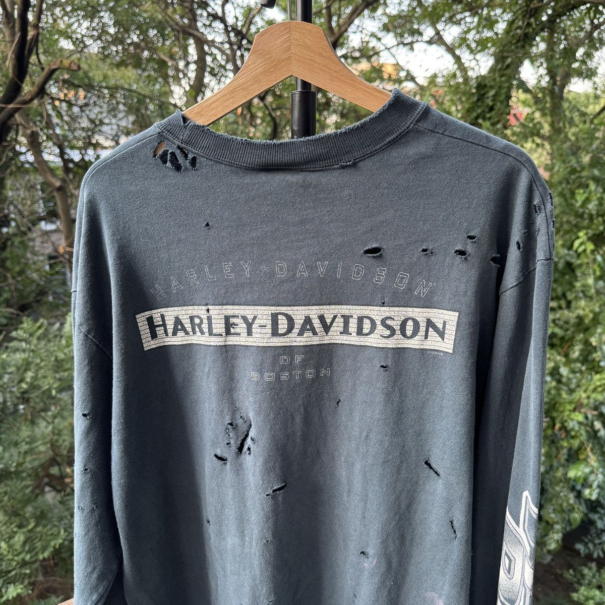 Harley Davidson Thrashed Faded Distressed Harley Shirt ERD Grunge Biker Size US L / EU 52-54 / 3 - 4 Thumbnail