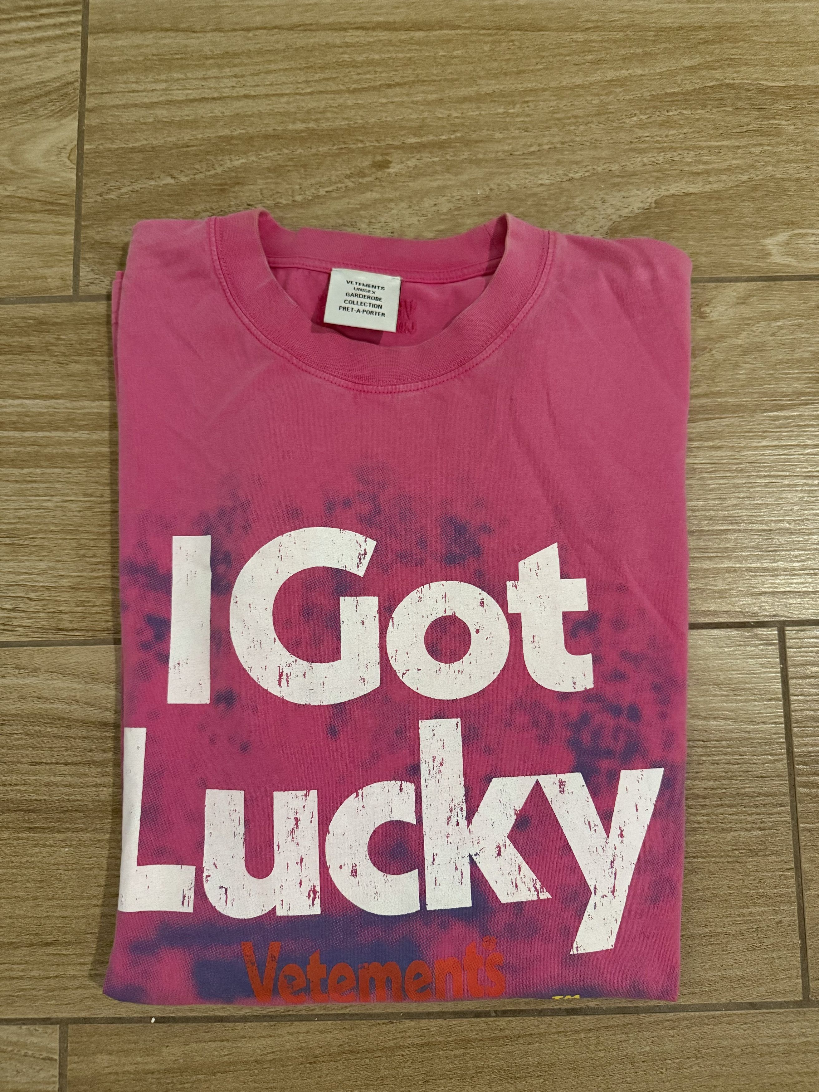 Vetements Vetements I Got Lucky Tee - Pink Size US S / EU 44-46 / 1 - 10 Thumbnail