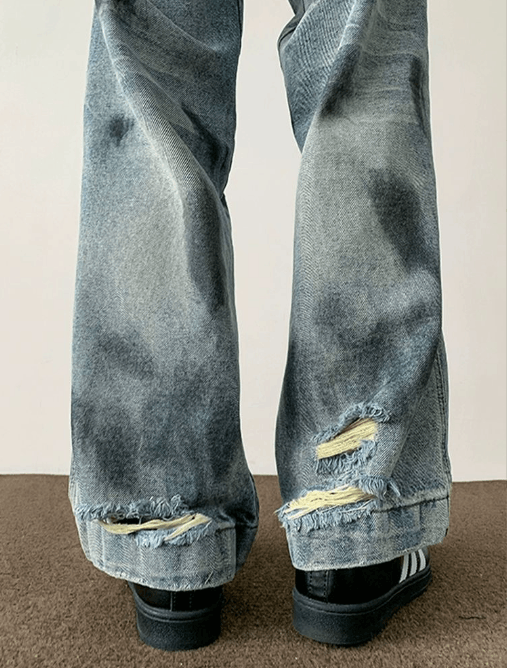 Japanese Brand × Jean American retro tie-dye washed ripped jeans Size US 32 / EU 48 - 3 Thumbnail