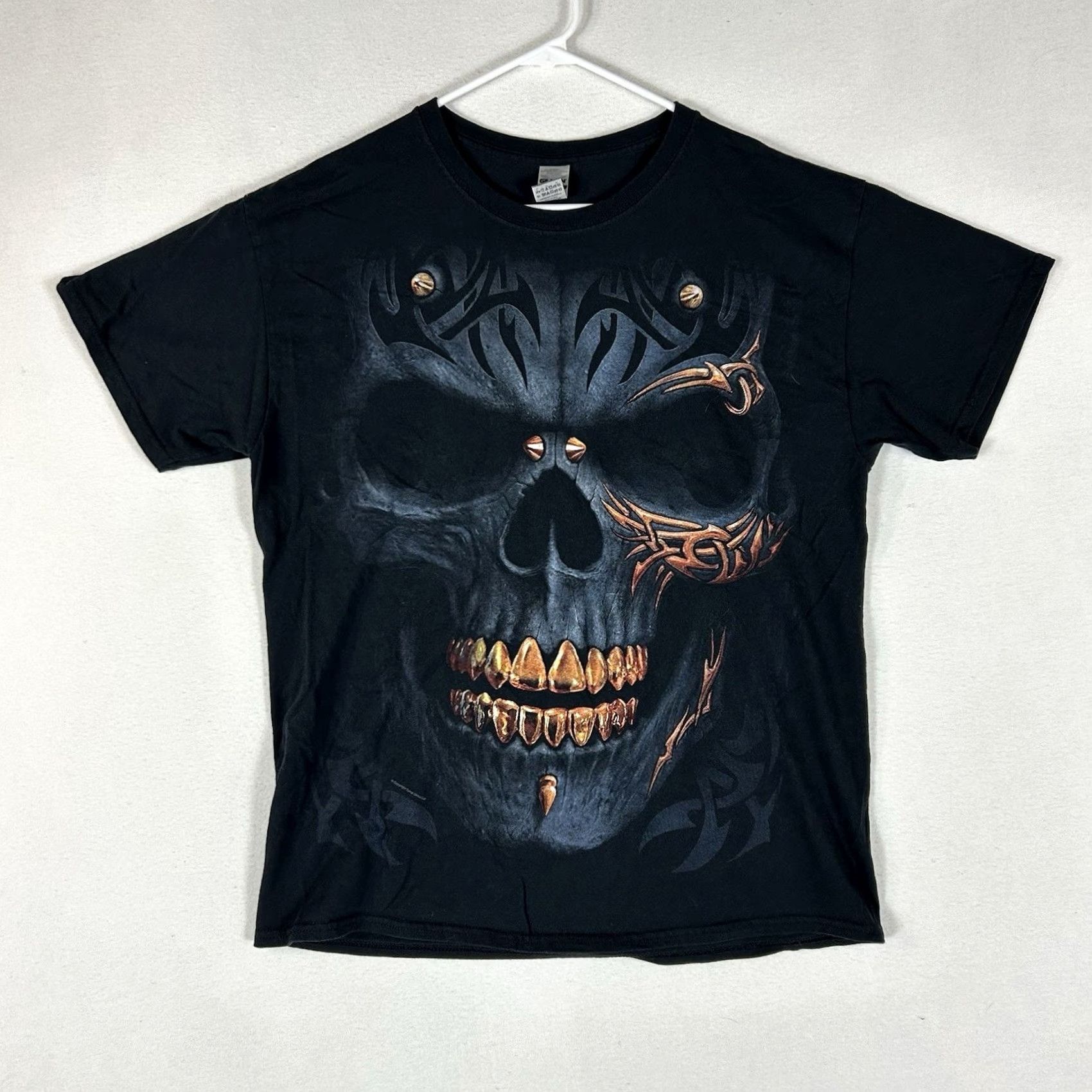 Gildan Gildan Motorcycle Graphic Skull T-shirt Mens Large Black Short Sleeve Tee Size US L / EU 52-54 / 3 - 2 Thumbnail