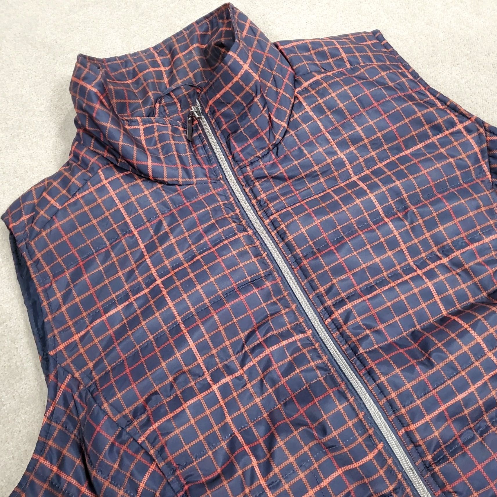 Vintage CJ Vest Womens 2X Blue Puffer Full Zip Windbreaker Lightweight Mock Jacket Size XXL / US 16-18 / IT 52-54 - 2 Thumbnail