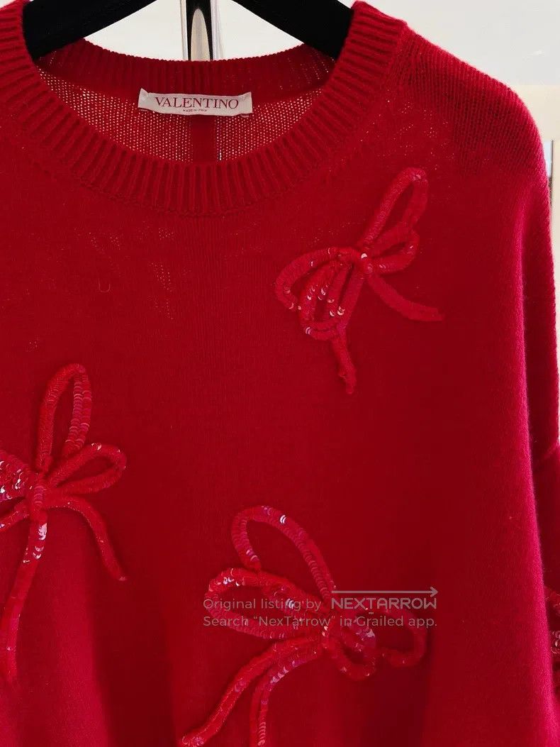 Valentino Valentino Sequin bow cashmere sweater Size XS / US 0-2 / IT 36-38 - 3 Thumbnail