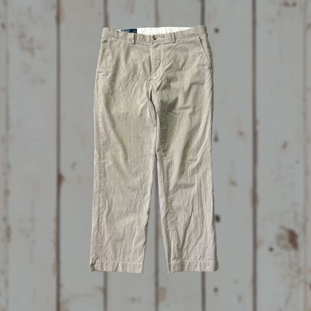 Polo Ralph Lauren VINTAGE Polo Ralph Lauren Preston Chino Pant Mens 36/30 See measurement Brown Stripe Pants Size US M / EU 48-50 / 2 - 1 Thumbnail