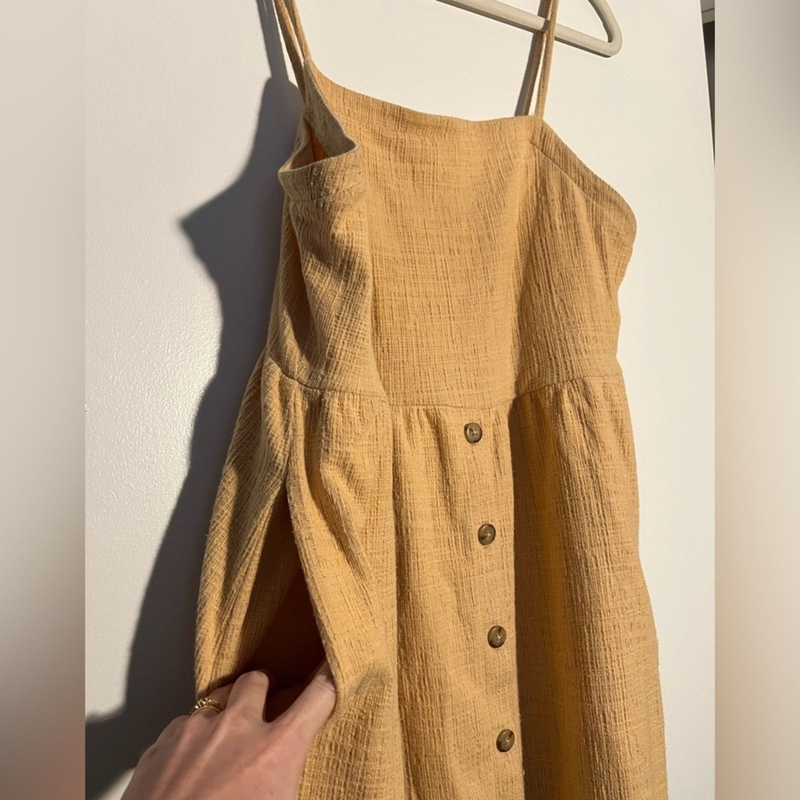 Madewell Madewell Gold Yellow Cami Button Sleeveless Dress Sz L Size L / US 10 / IT 46 - 6 Thumbnail