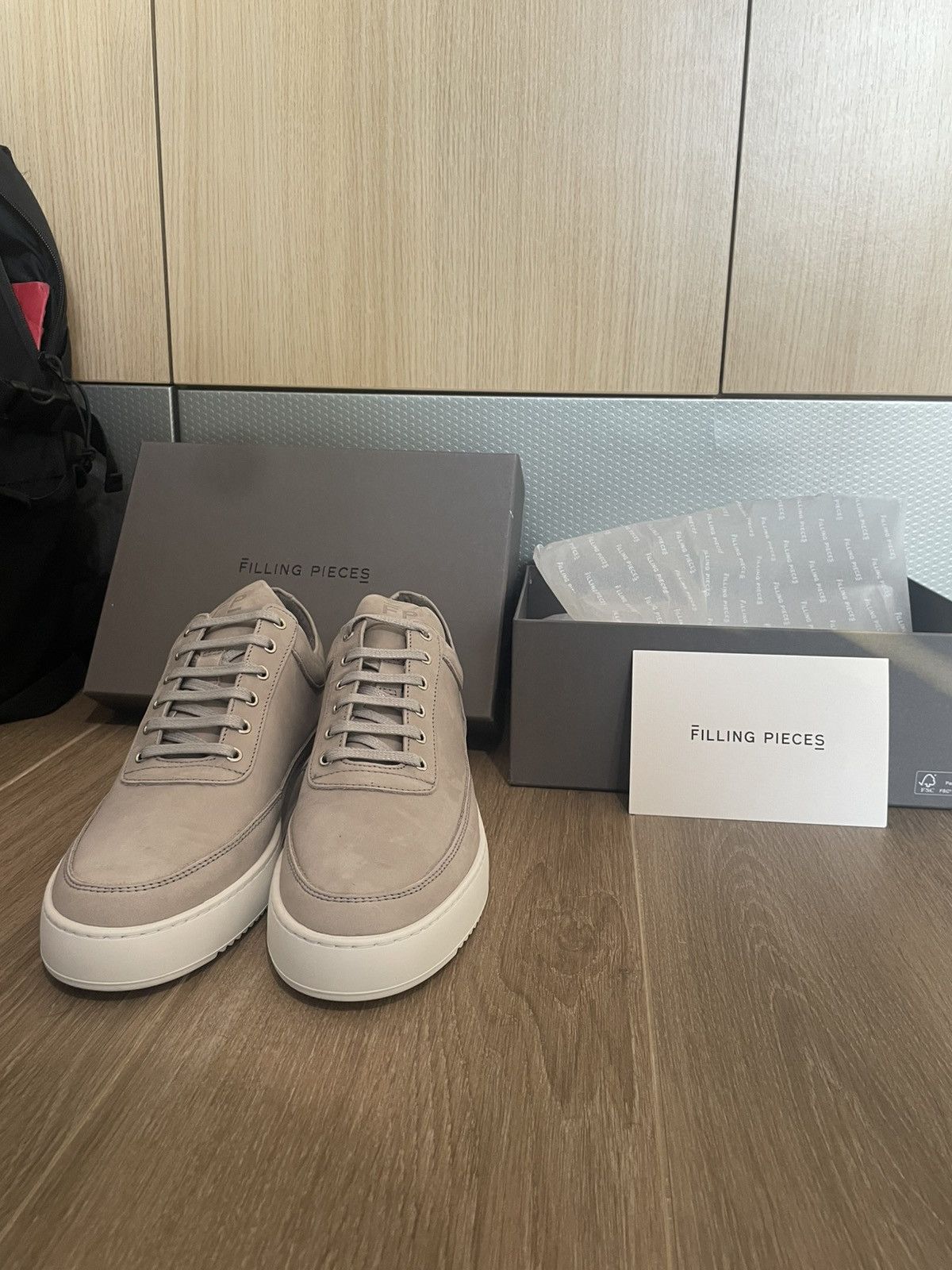 Filling Pieces Filling Pieces Leather Sneakers Grey Size US 7 / EU 40 - 1 Thumbnail