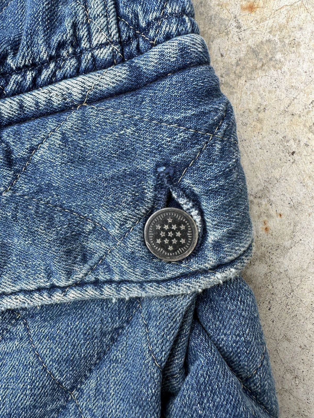 Kapital Kapital 13 stars quilted waffle thermal military cargo denim Size US 33 - 8 Thumbnail