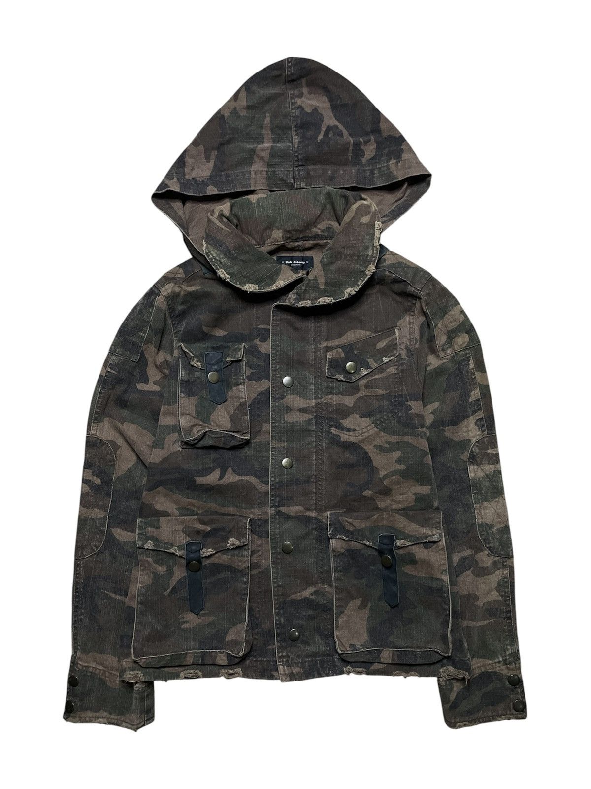 GOA 2000’s Bub Jhonny - Cyber Style Distressed Camo Bono Jacket Size US M / EU 48-50 / 2 - 2 Thumbnail