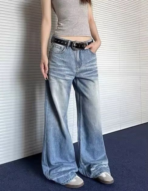 Y2K Wide Leg Washed Denim