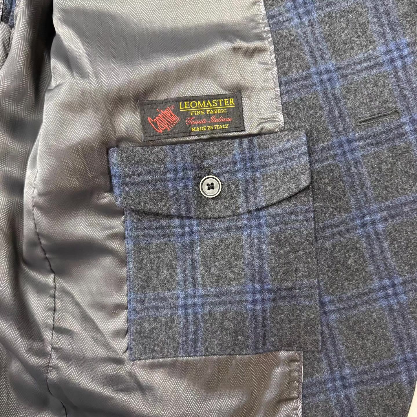 Joseph Abboud JOSEPH ABBOUD Grey Blue Plaid Coat Q10 Size US XL / EU 56 / 4 - 4 Thumbnail