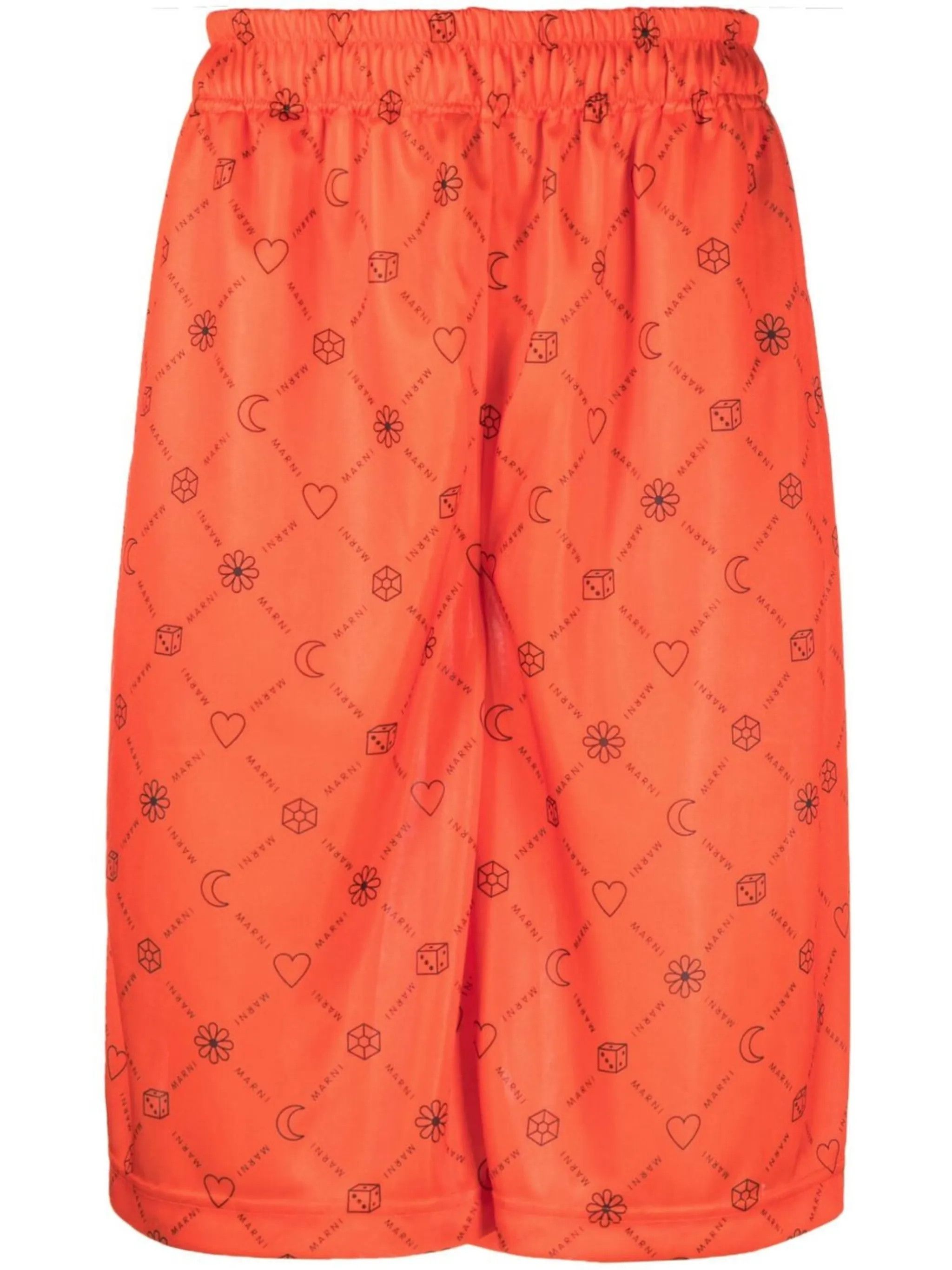 Marni o1y0225 Logo-Print Short in Orange Size US 32 / EU 48 - 1 Thumbnail