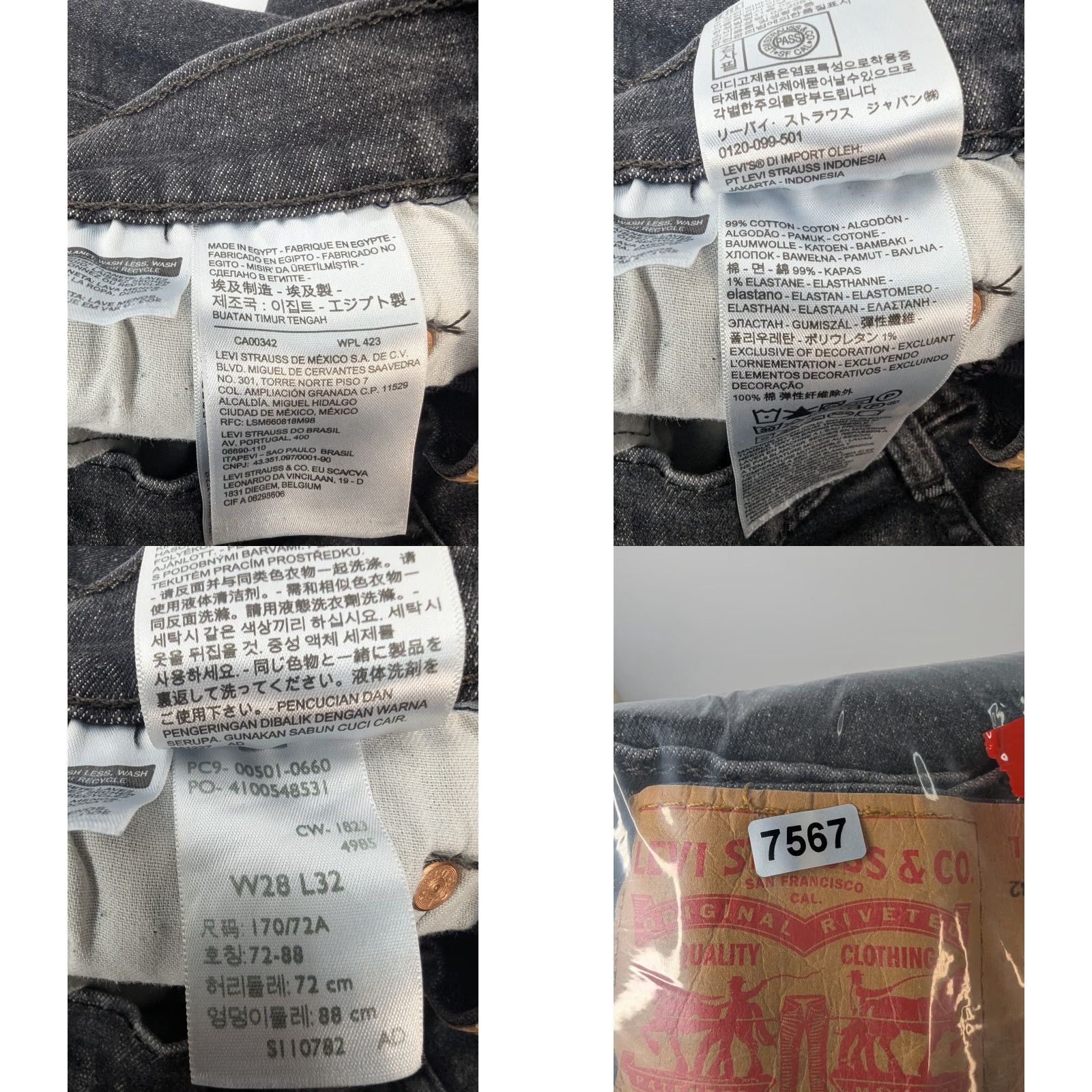 Levi's VINTAGE Levi's 501 Jeans Mens 28x32 Straight Regular Button Fly Black Denim Size US 28 / EU 44 - 9 Thumbnail