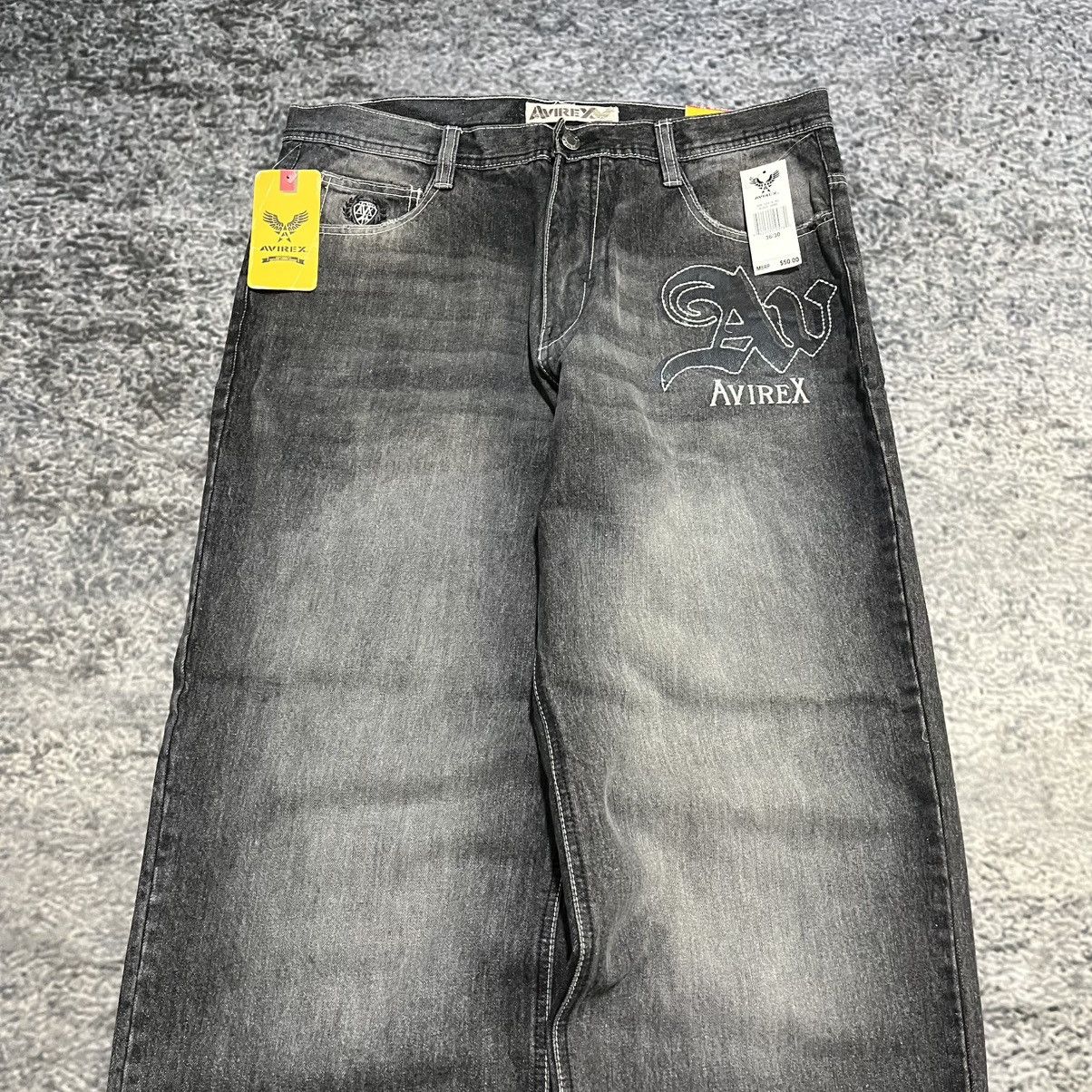 Avirex VINTAGE Y2K AVIREX BAGGY WIDE LEG GRUNGE SKATER JEANS NEW Size US 36 / EU 52 - 8 Thumbnail