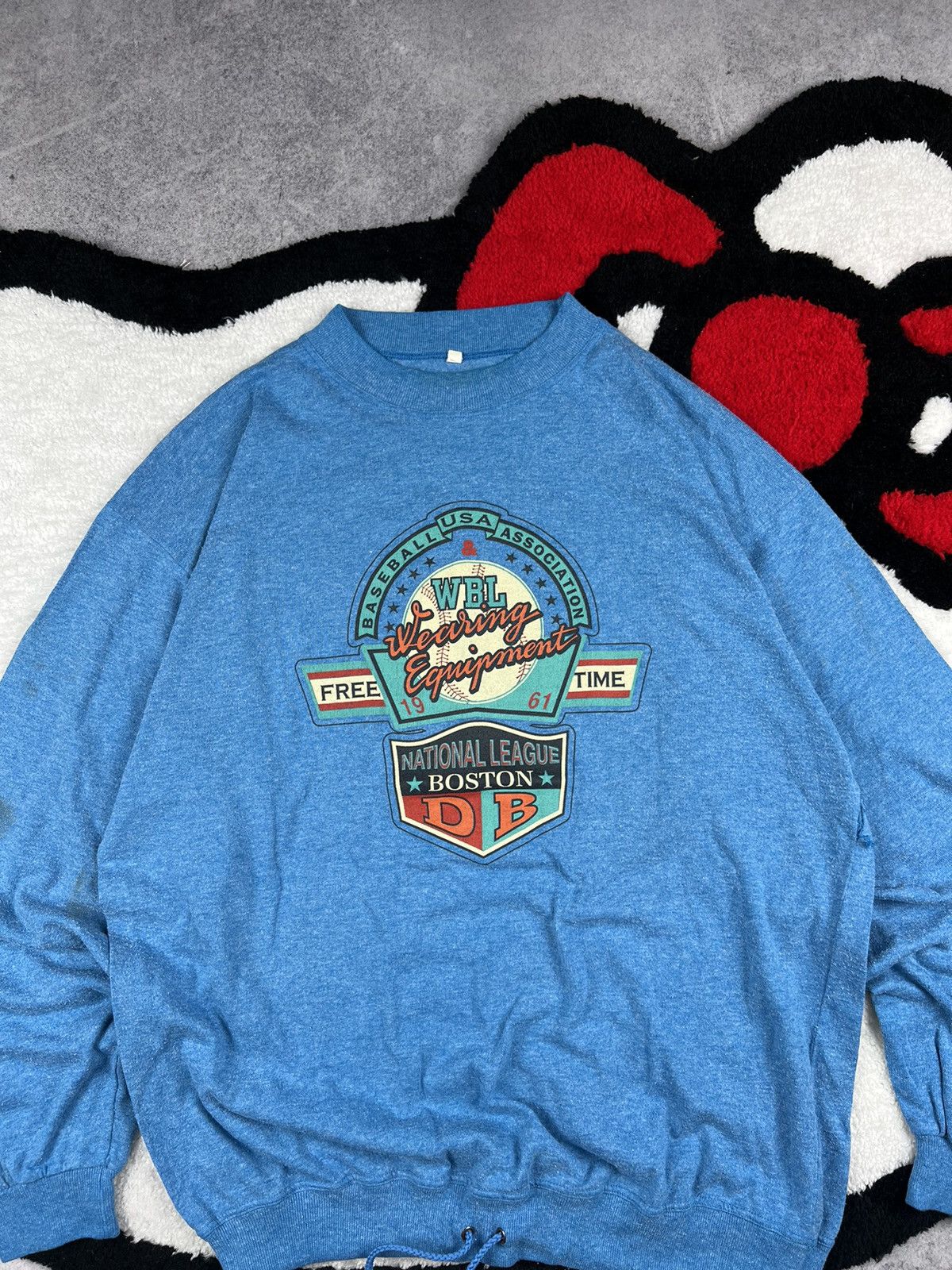 Vintage Vintage 80s WBL Baseball USA League Boston Y2K Sweatshirt Size US XL / EU 56 / 4 - 5 Thumbnail