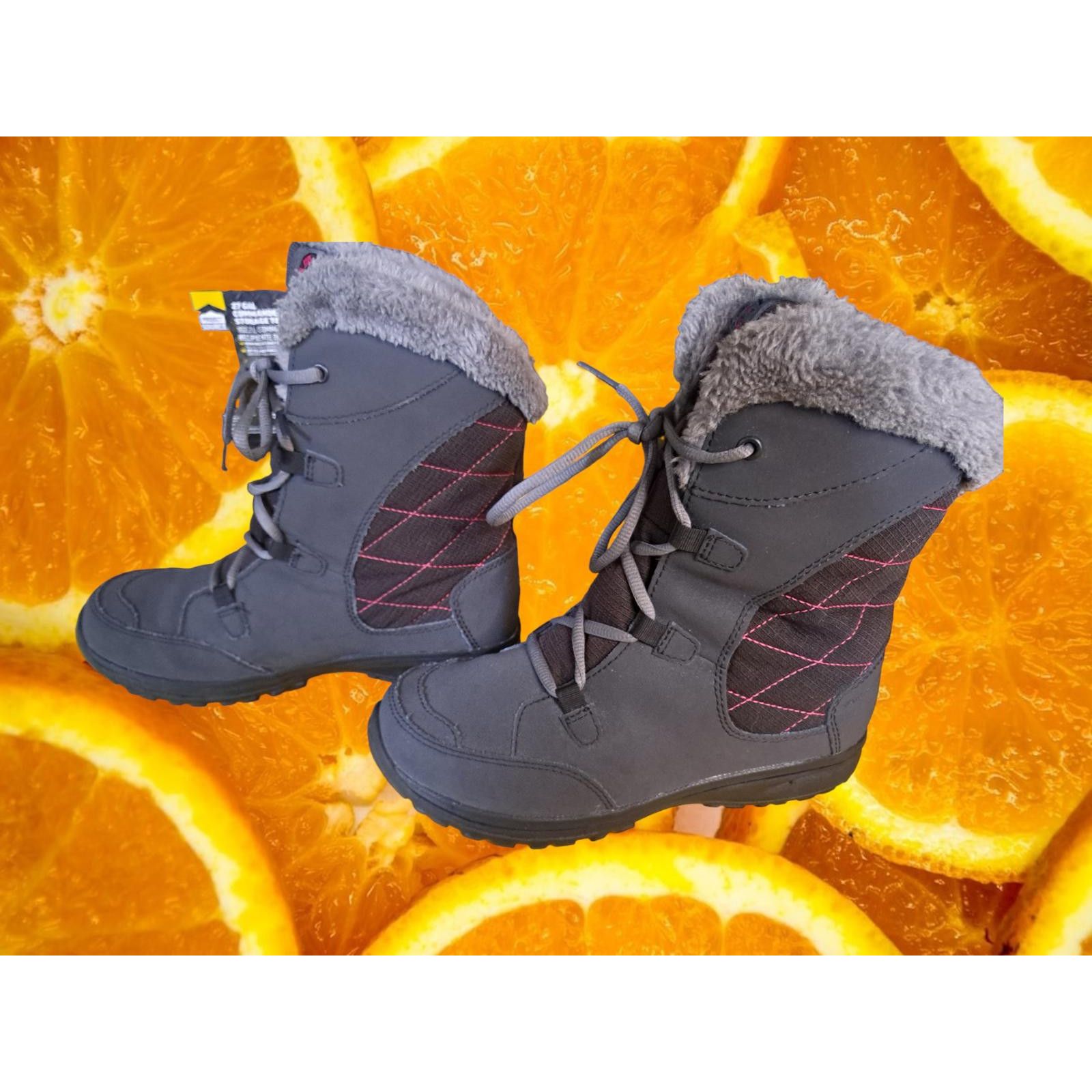 Columbia Columbia Gray and Pink Lace Up Winter Boots Size 5 Size US 5 / IT 35 - 4 Thumbnail