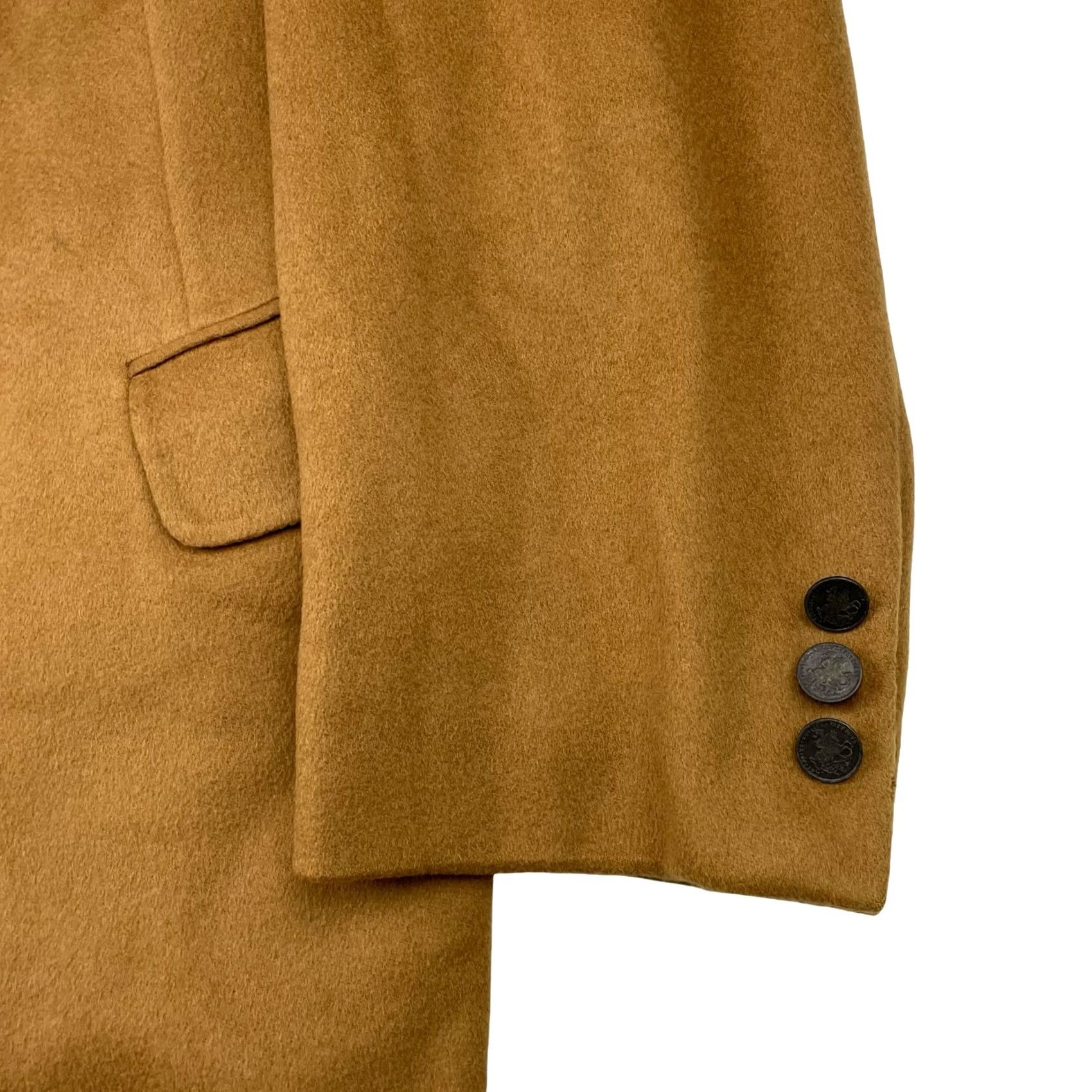 Vintage Hickey Freeman Blazer Men's London 100% Cashmere Double Breasted Khaki/Tan 44L Size 44R - 4 Thumbnail