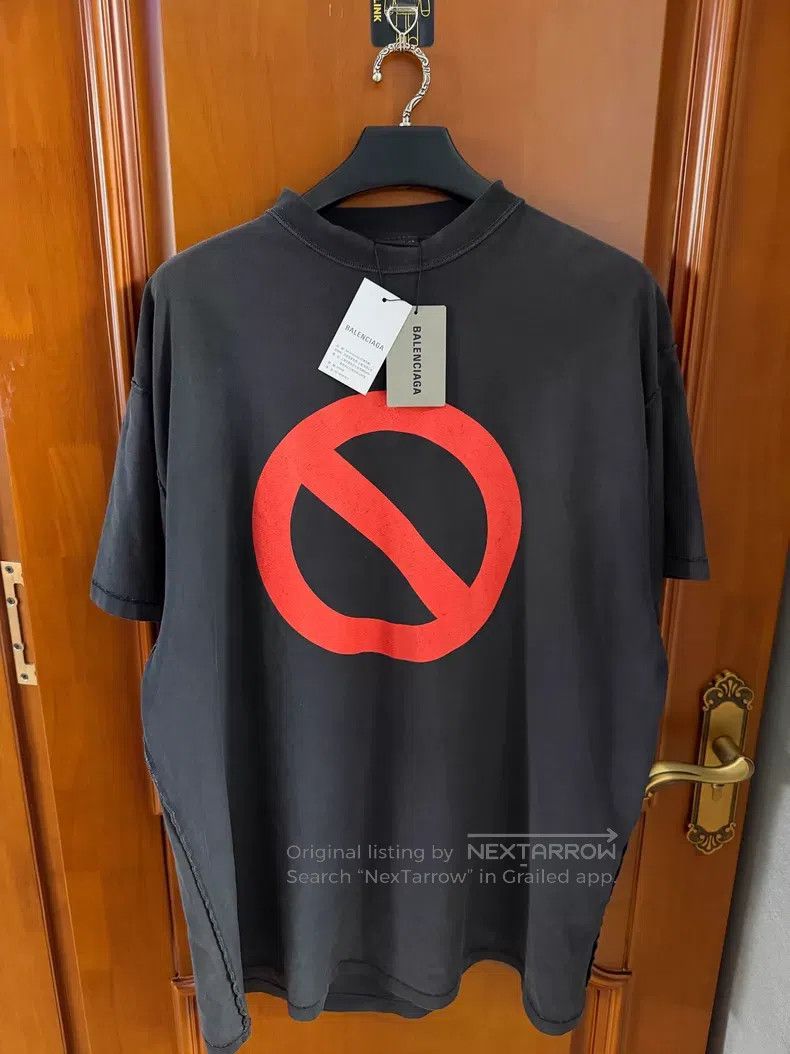 Balenciaga Balenciaga Black Prohibited Band Short Sleeve Size US L / EU 52-54 / 3 - 1 Thumbnail