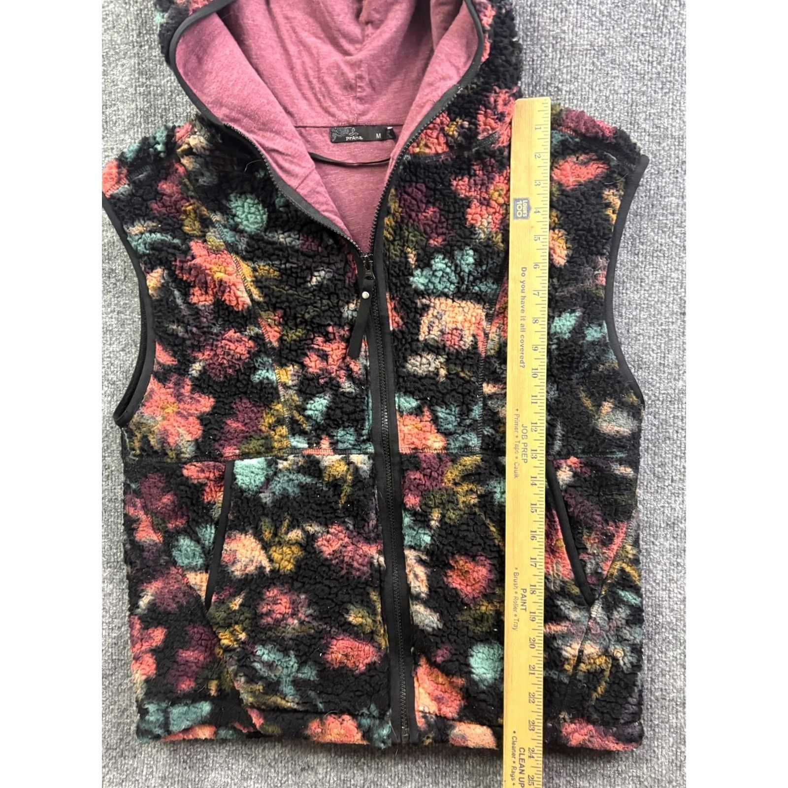 Prana prAna Vest Womens M Multicolor Floral Sherpa Fleece Hooded Zip Pockets Jacket Vest? Size M / US 6-8 / IT 42-44 - 3 Thumbnail