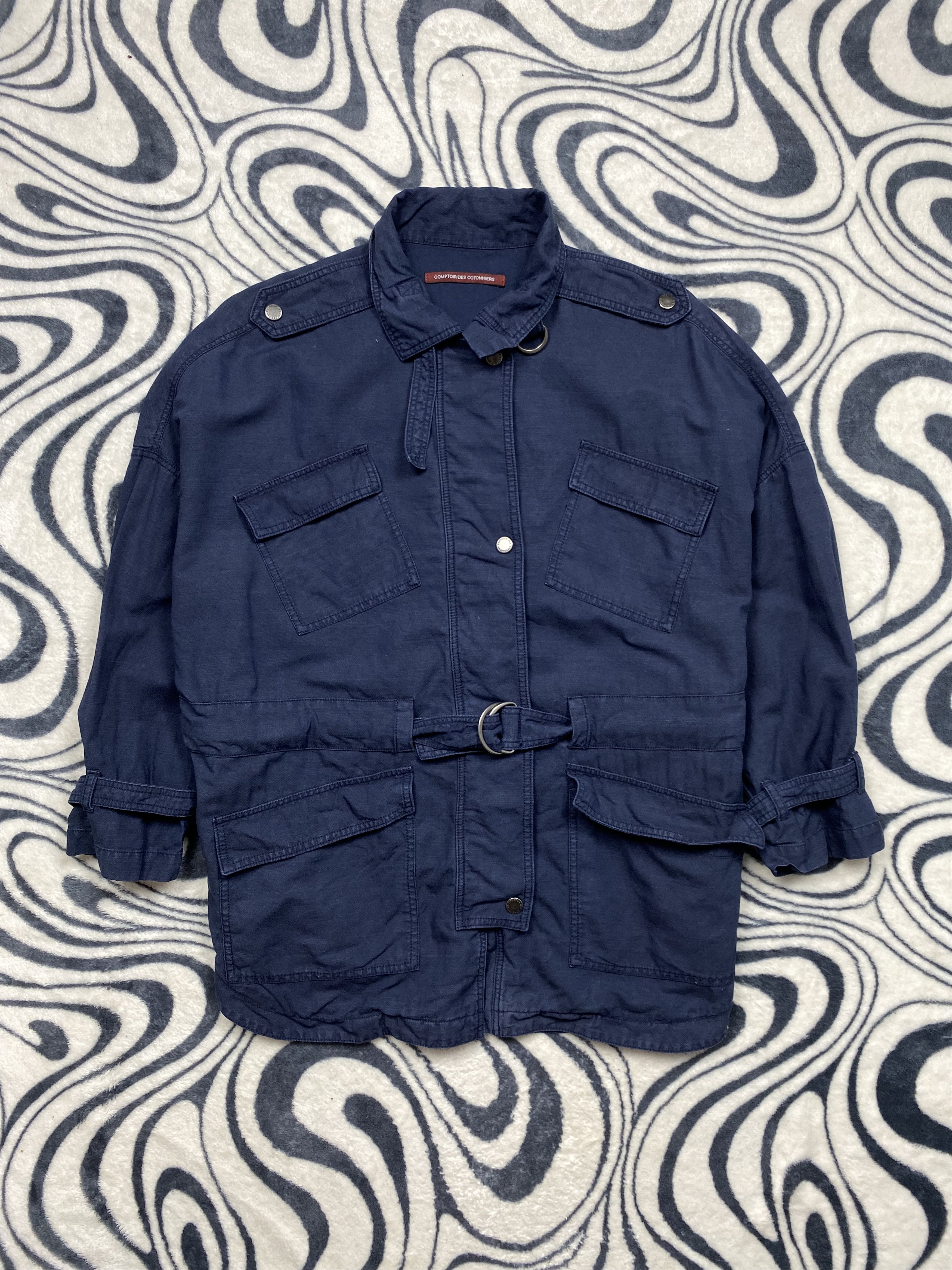 image of 20471120 x Avant Garde Comptoir Des Cotonniers Vintage Multipocket Cargo Jacket Y2K in Navy Blue, W