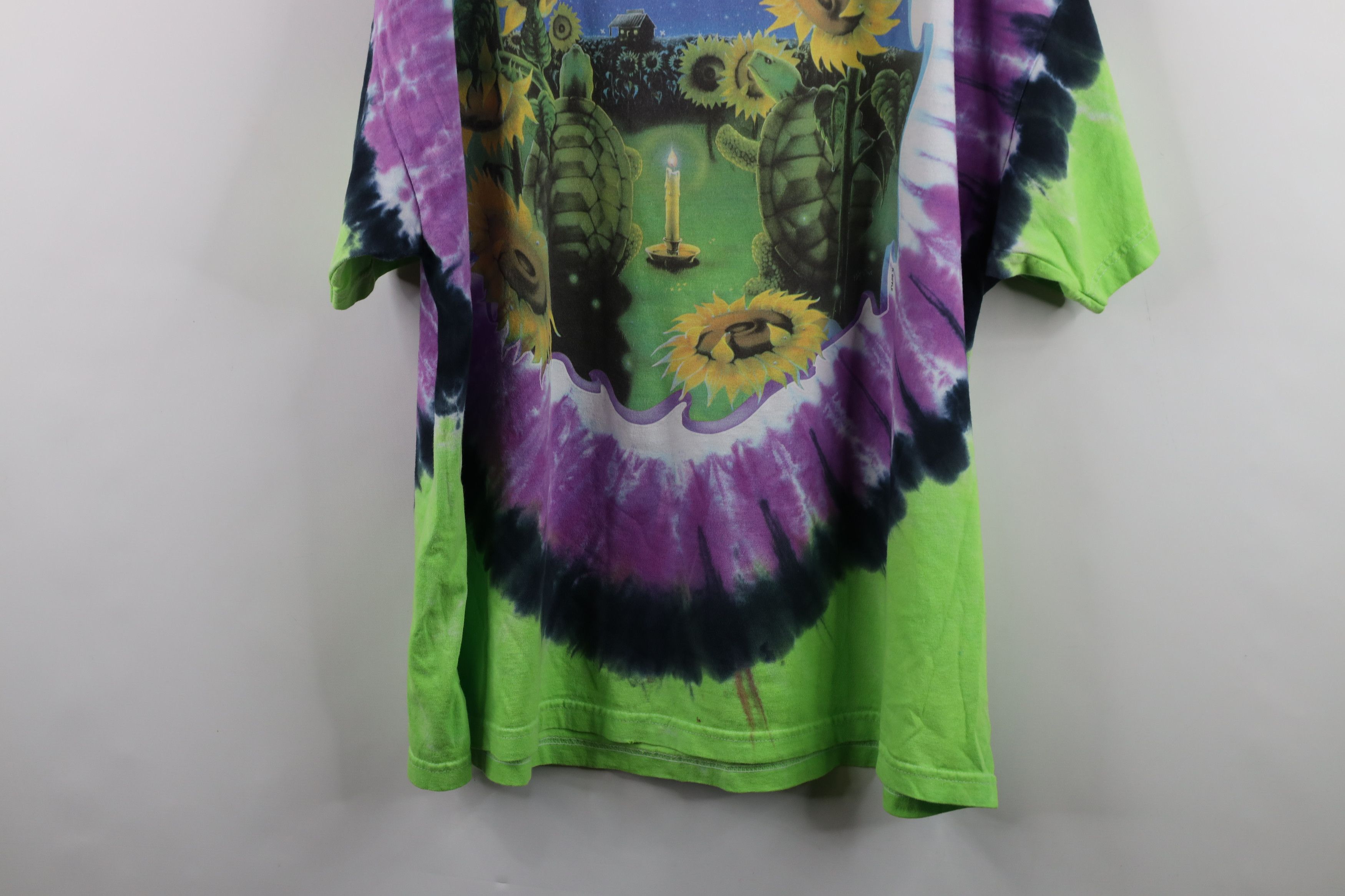 Vintage Vintage 90s Rainbow Dye Turtle Grateful Dead Band T-Shirt Size US XXL / EU 58 / 5 - 14 Thumbnail