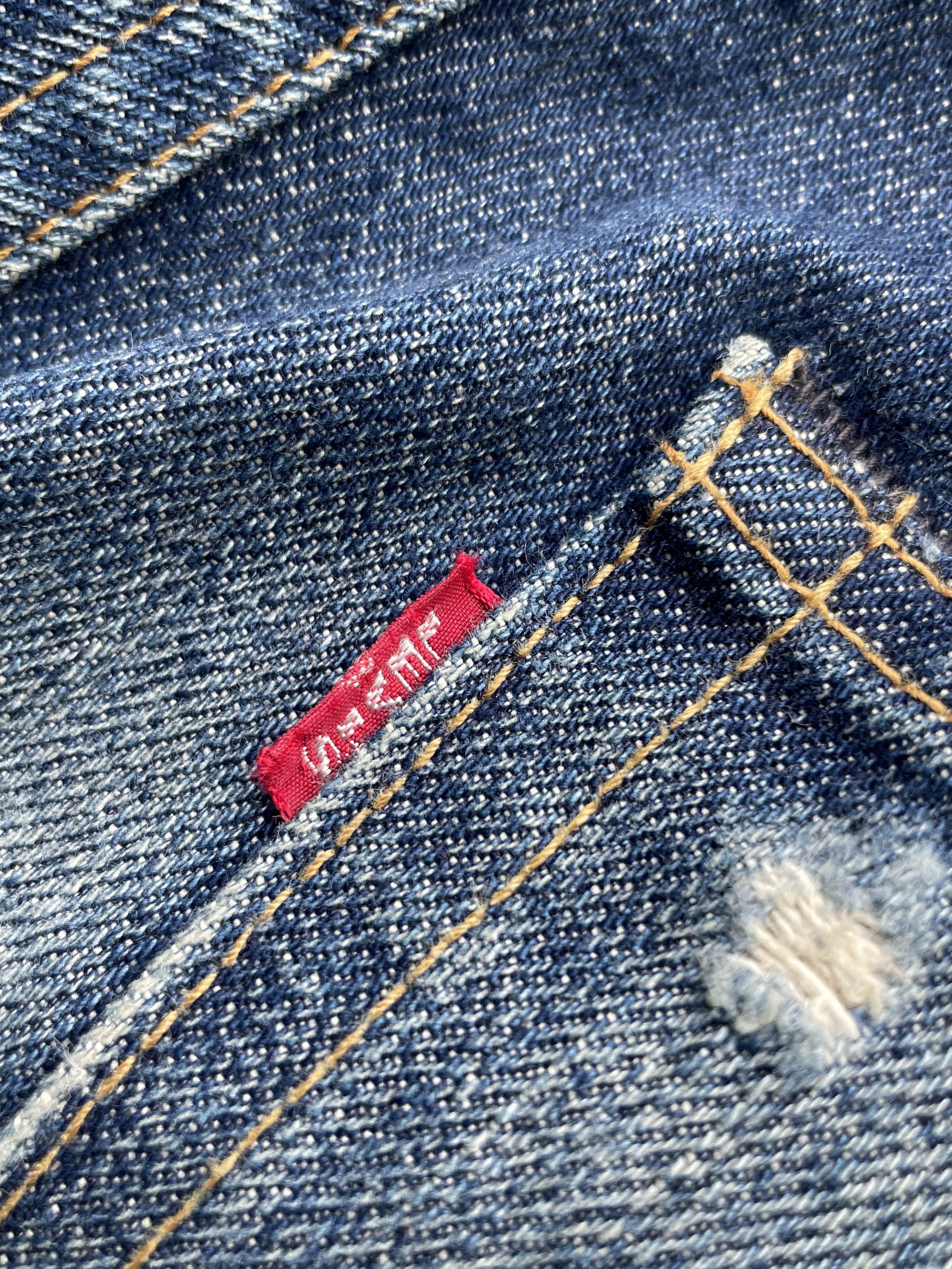 Levi's Vintage 2006 Levis 501 E 1971 Selvedge Distresed Denim Size US 33 - 7 Thumbnail
