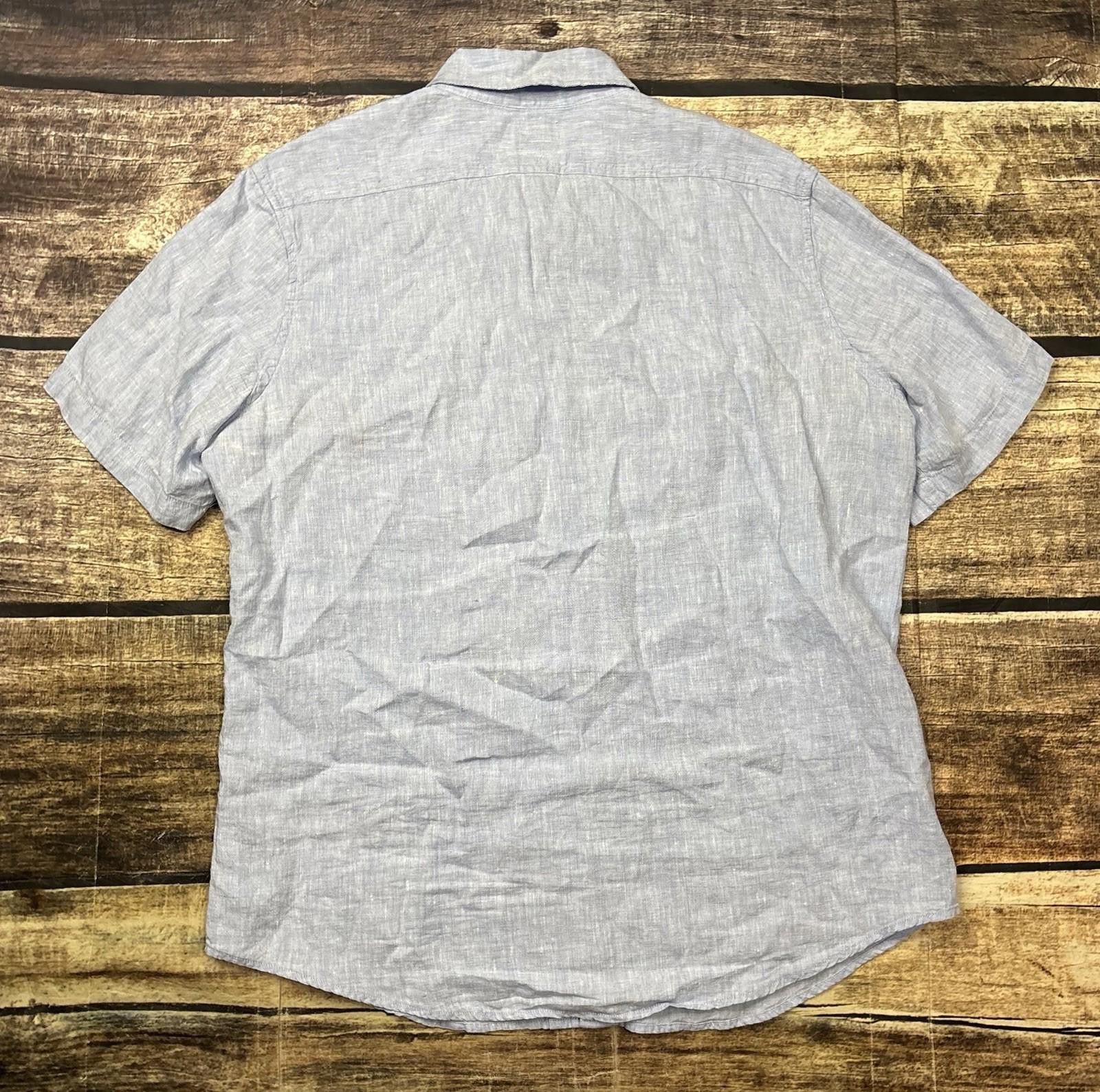 L.L. Bean LL Bean Shirt Mens Large Linen Button Up Short Sleeve Size US L / EU 52-54 / 3 - 3 Thumbnail