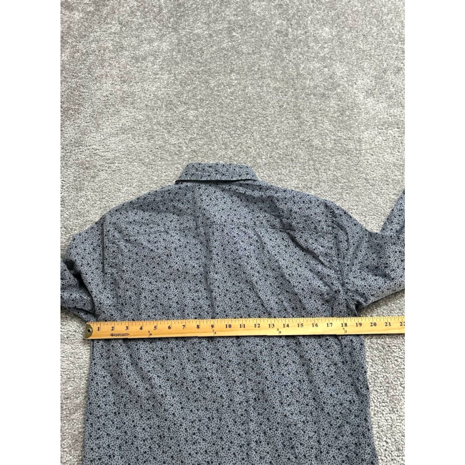 Bonobos Bonobos Shirt Men Small Gray Micro Floral Print Stretch Standard Fit Button Down Size US S / EU 44-46 / 1 - 6 Thumbnail