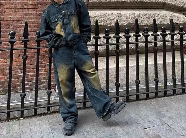 Japanese Brand × Jean Retro heavy duty washed wide leg jeans Size US 32 / EU 48 - 2 Thumbnail
