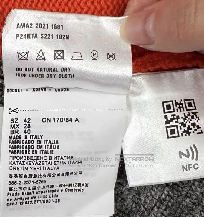 Prada Orange Knit Crew Neck Sweater - XS. Size US XS / EU 42 / 0 - 8 Thumbnail