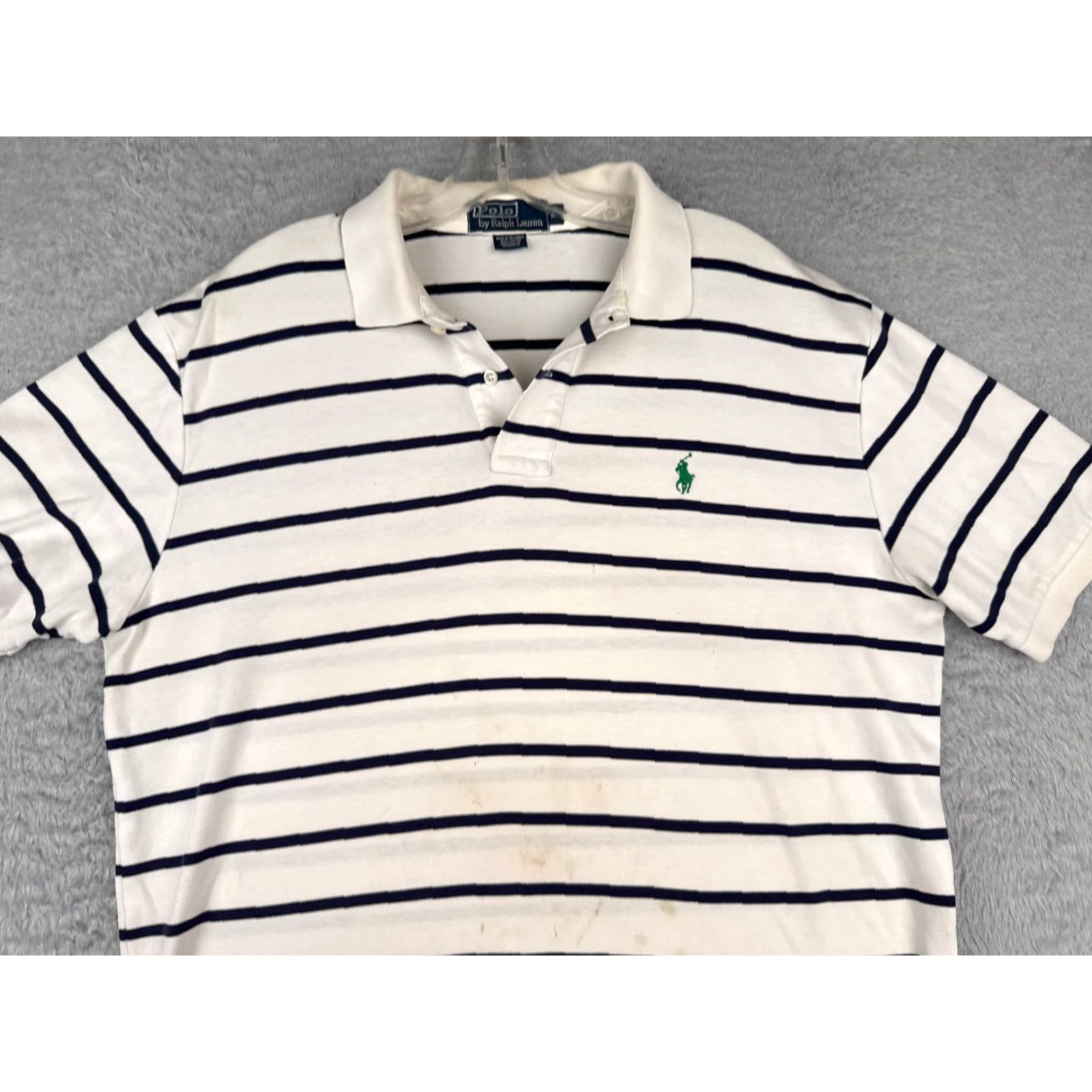Ralph Lauren VINTAGE Polo Ralph Lauren Shirt Men Large White Blue Stripe 100% Cotton Read Size US L / EU 52-54 / 3 - 4 Thumbnail