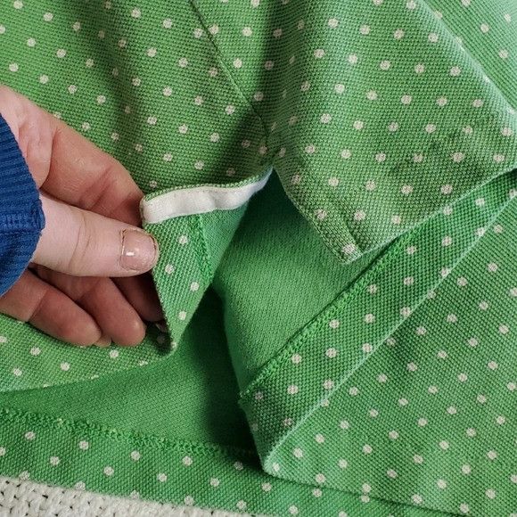 Brooks Brothers Brooks Brothers Sz. L Green & White Polka Dot Sleeveless Pol Size L / US 10 / IT 46 - 8 Thumbnail