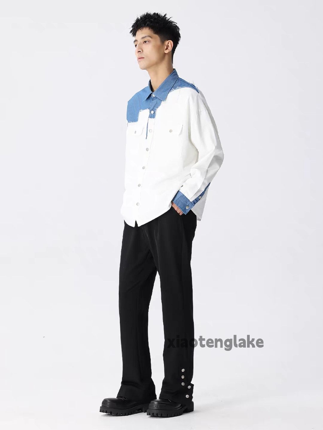 Vintage Unisex outdoor utility punk hiphop patchwork yuppie shirt Size US XL / EU 56 / 4 - 4 Thumbnail
