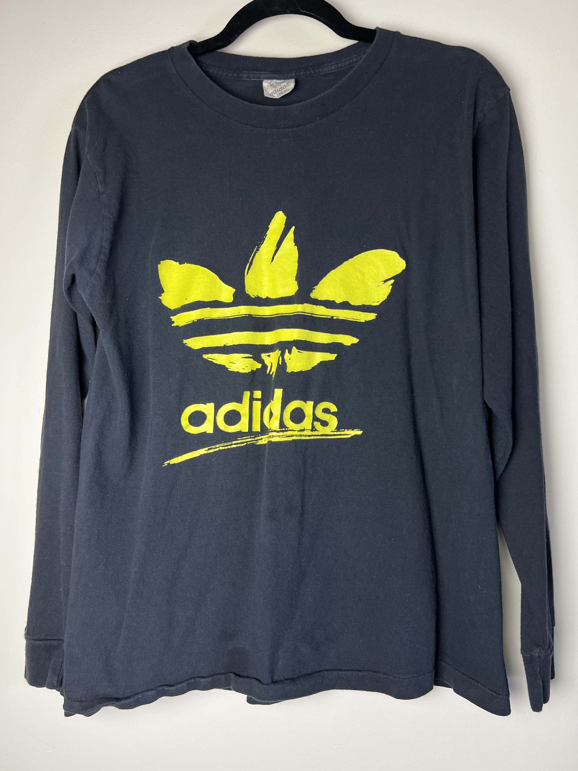 Adidas Vintage 1980's Adidas Trefoil Logo Long Sleeve Shirt Size US M / EU 48-50 / 2 - 2 Thumbnail