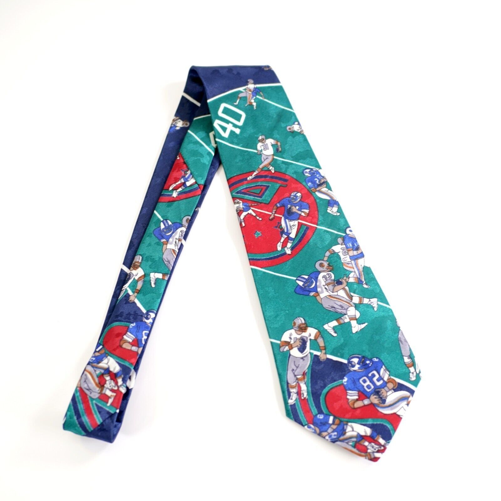 Designer American Sports Football Jacquard Print Green Blue Red Short Size ONE SIZE - 7 Thumbnail
