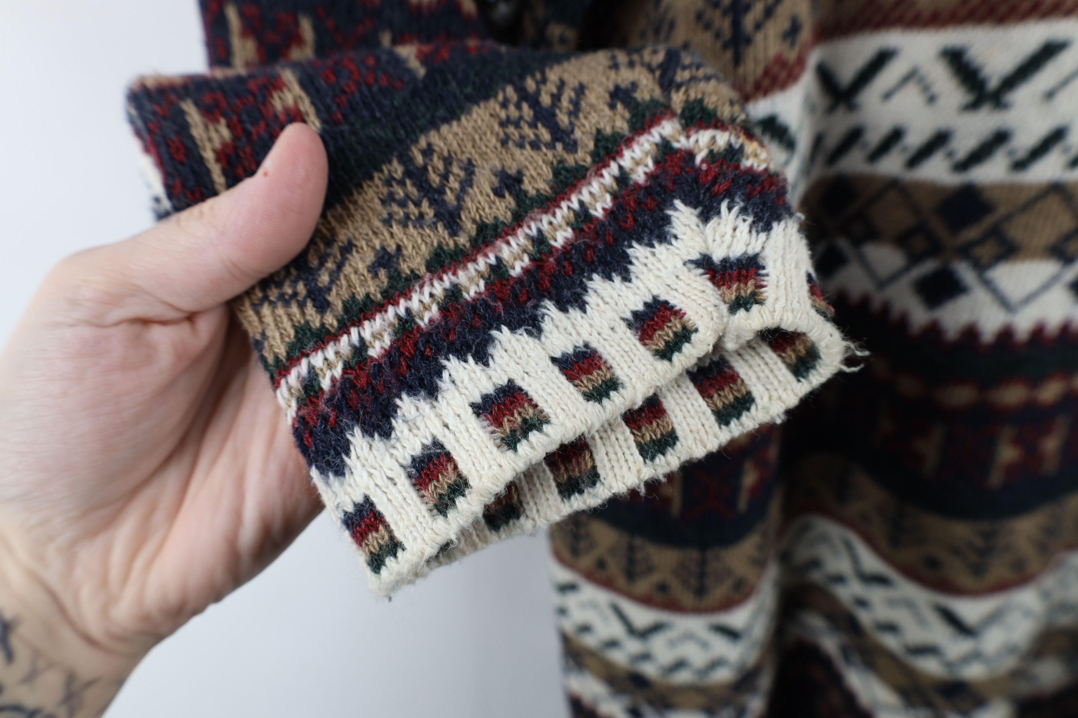 Vintage Vintage 90s Streetwear Fair Isle Turtleneck Tunic Sweater Size M / US 6-8 / IT 42-44 - 6 Thumbnail