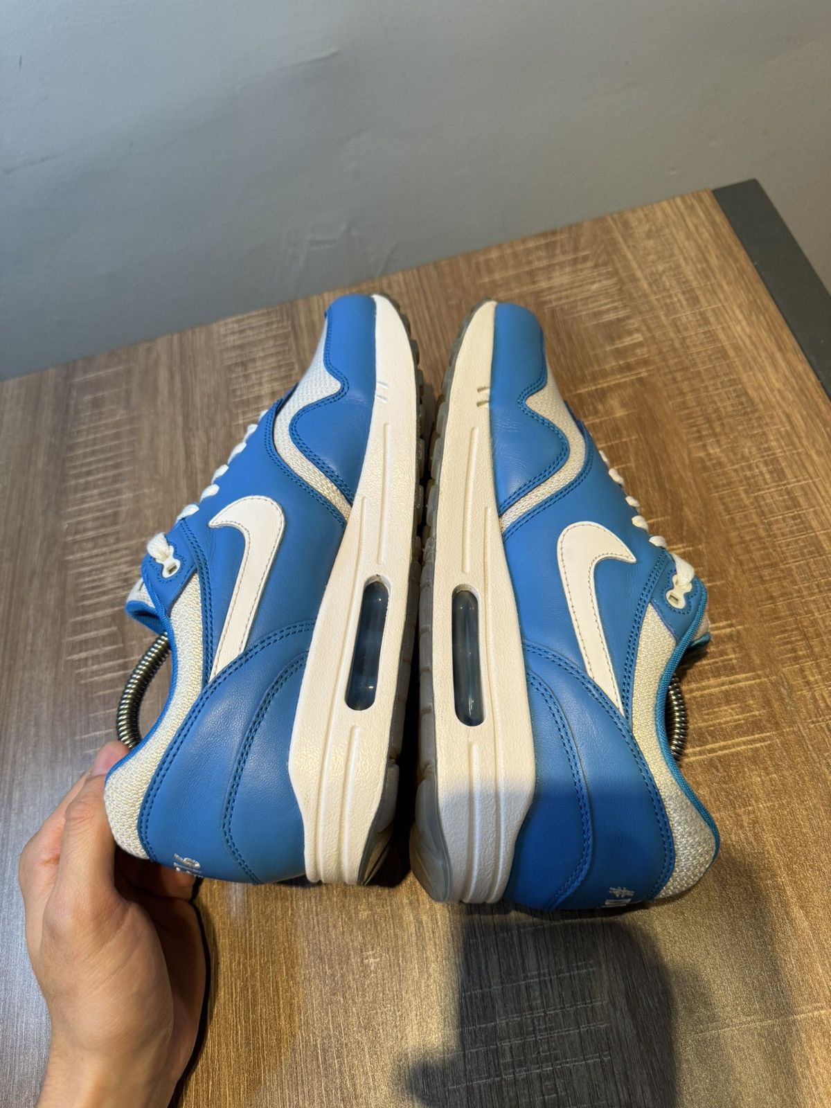 Nike Air Max 1 Nike ID By You Size 9 Blue Leather shoes sneakers Size US 9 / EU 42 - 5 Thumbnail