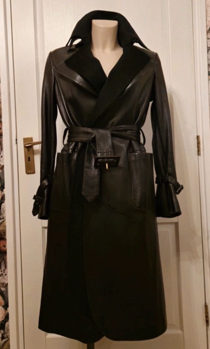 RARE 2 PIECE CASHMERE AND LEATHER COAT