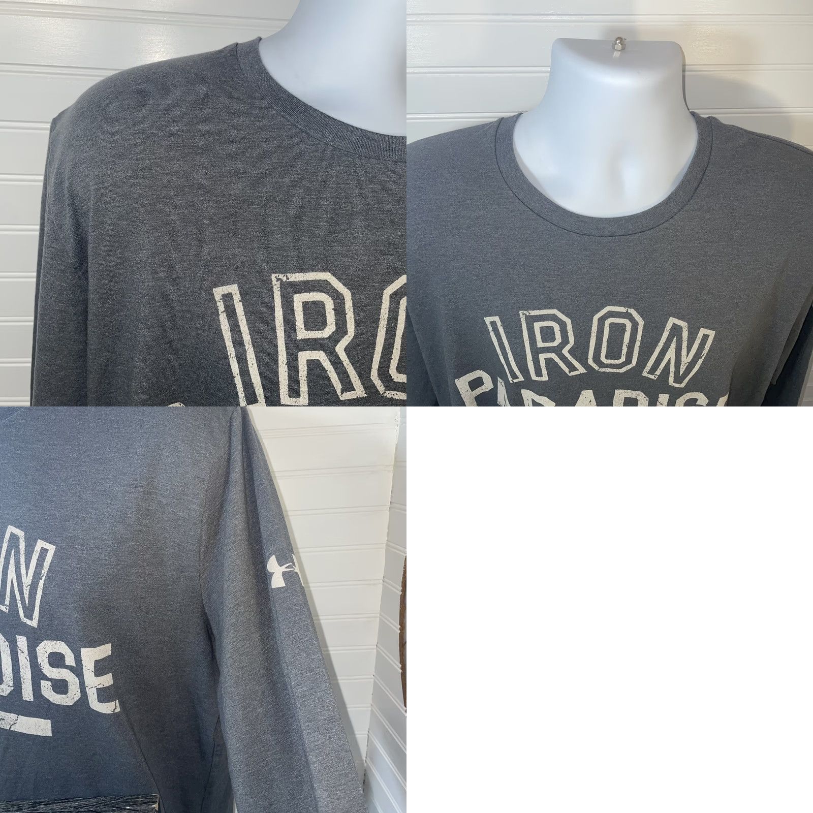 Under Armour Under Armour Shirt Men XL Long Sleeve HeatGear Gray Iron Paradise The Rock Logo Crew Neck Sports Gym Activewear Size US XL / EU 56 / 4 - 11 Thumbnail