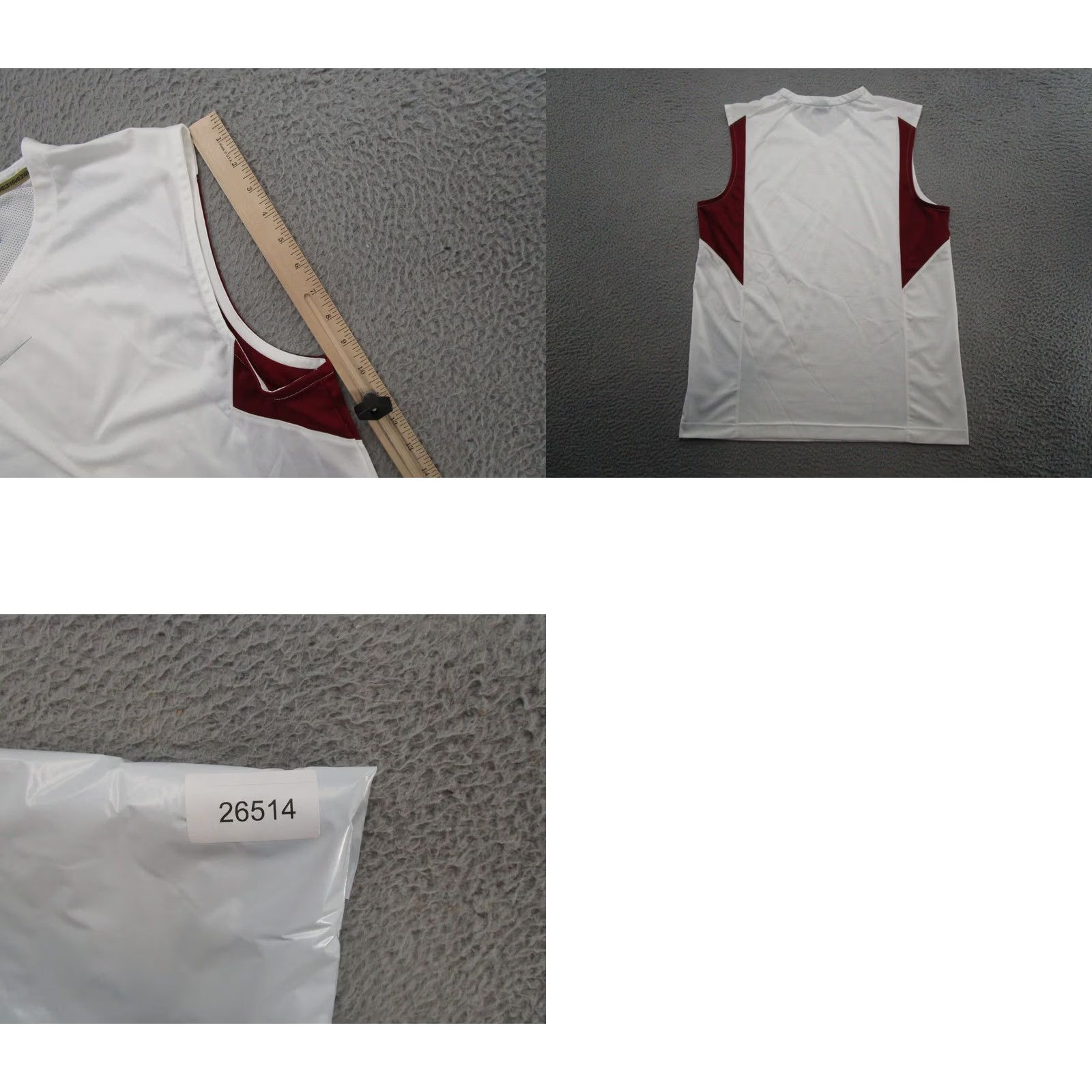 Nike VINTAGE Nike Fit White Burgundy Tank Top Men's L T-Shirt Athletic Short Sleeve White/Red Size US L / EU 52-54 / 3 - 8 Thumbnail