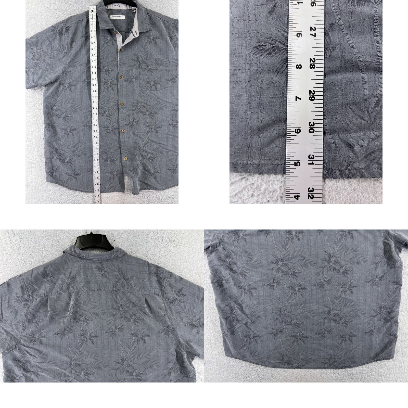 Tommy Bahama Tommy Bahama Shirt Men 2XL Gray Button-Up Hawaiian Palm The Coconut Point Tencel Blend Size US XXL / EU 58 / 5 - 9 Thumbnail