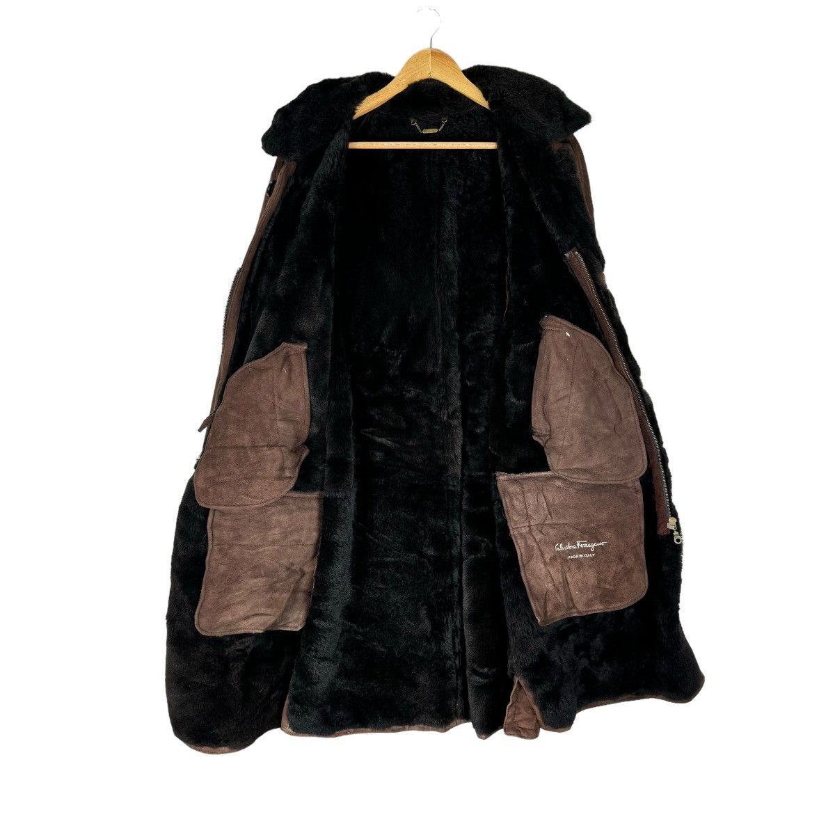 Salvatore Ferragamo 🔥SALVATORE FERRAGAMO LEATHER SHEARLING LONG JACKET Size US M / EU 48-50 / 2 - 6 Thumbnail