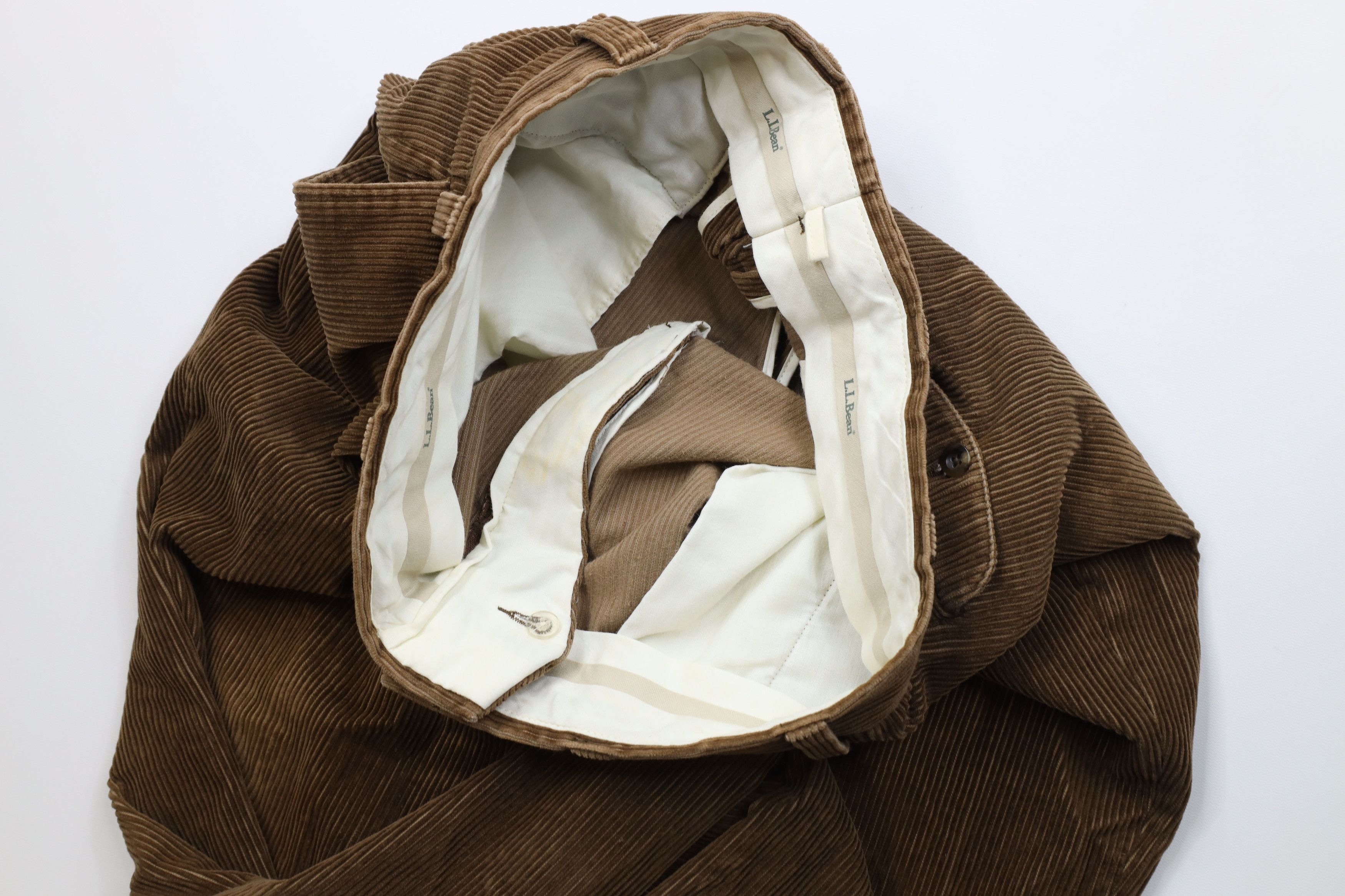 L.L. Bean Vintage 90s LL Bean Heavy Wide Leg Corduroy Chino Pants Size US 36 / EU 52 - 9 Thumbnail