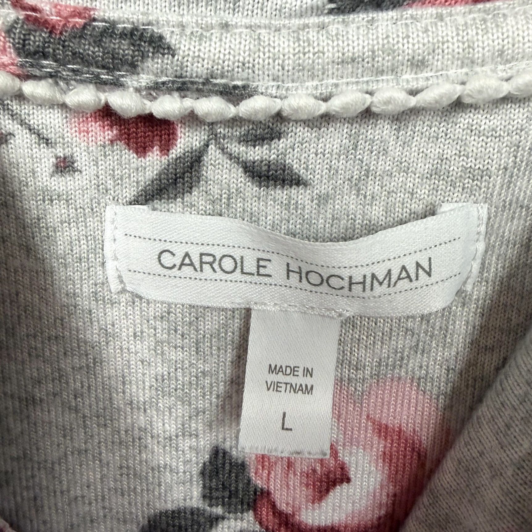 Vintage Carole Hochman Sleepshirt Womens L Gray Pink Floral Cowl Neck Cottagecore Chic Size L / US 10 / IT 46 - 5 Thumbnail