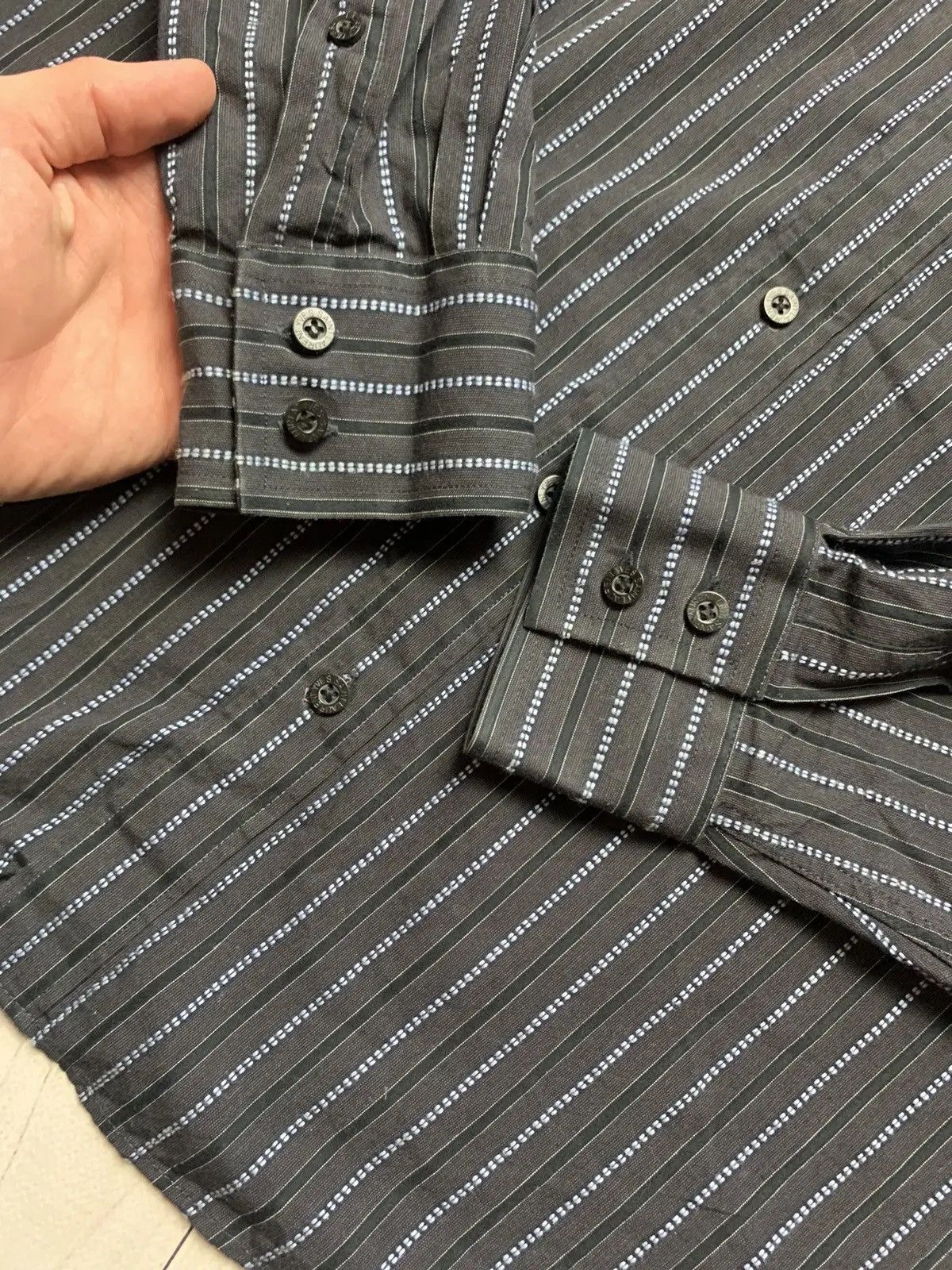 Yves Saint Laurent Vintage striped shirt Yves Saint Laurent grey size XL Size US XL / EU 56 / 4 - 8 Thumbnail