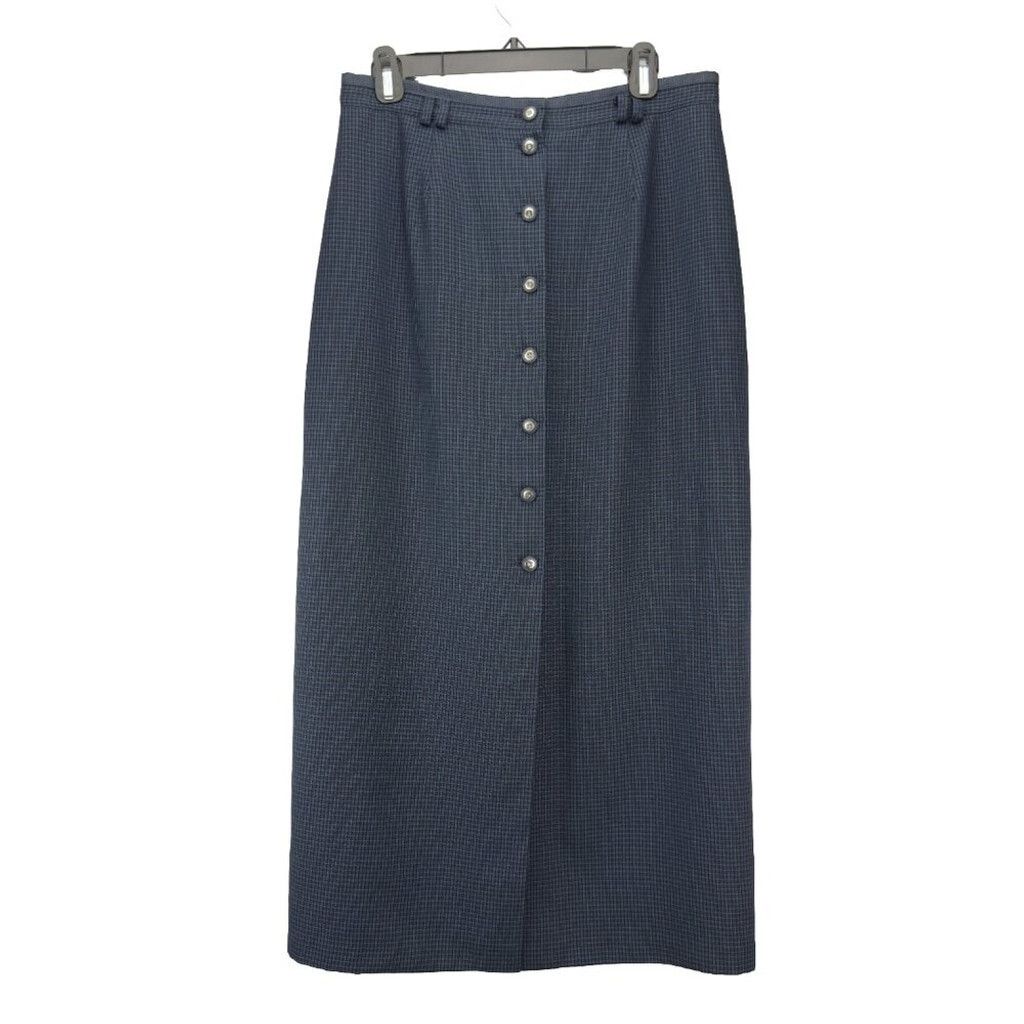 Other VTG Upcycled Academia Blue Button-Down Midi Skirt sz 13 / L Size 34" / US 12 / IT 48 - 1 Thumbnail