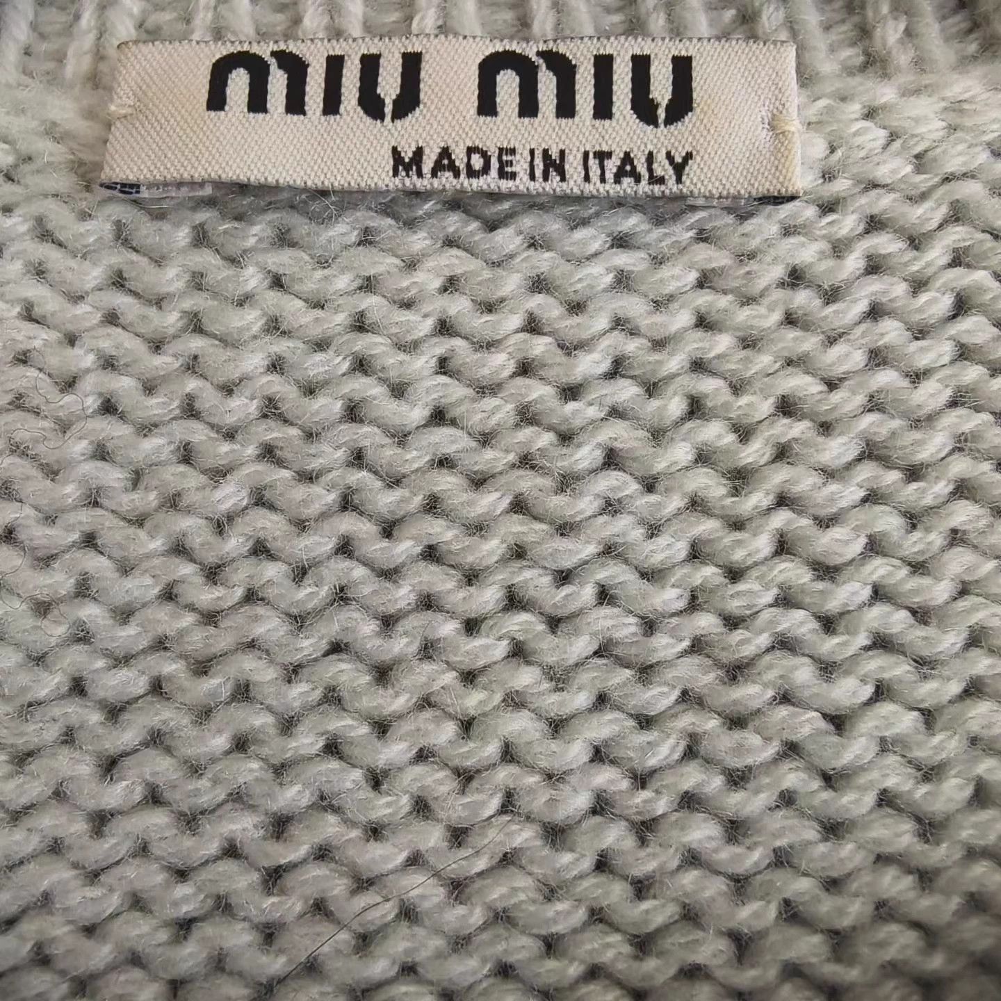 Miu Miu MIU MIU Gray Rhinestone Sweater Size XS / US 0-2 / IT 36-38 - 3 Thumbnail